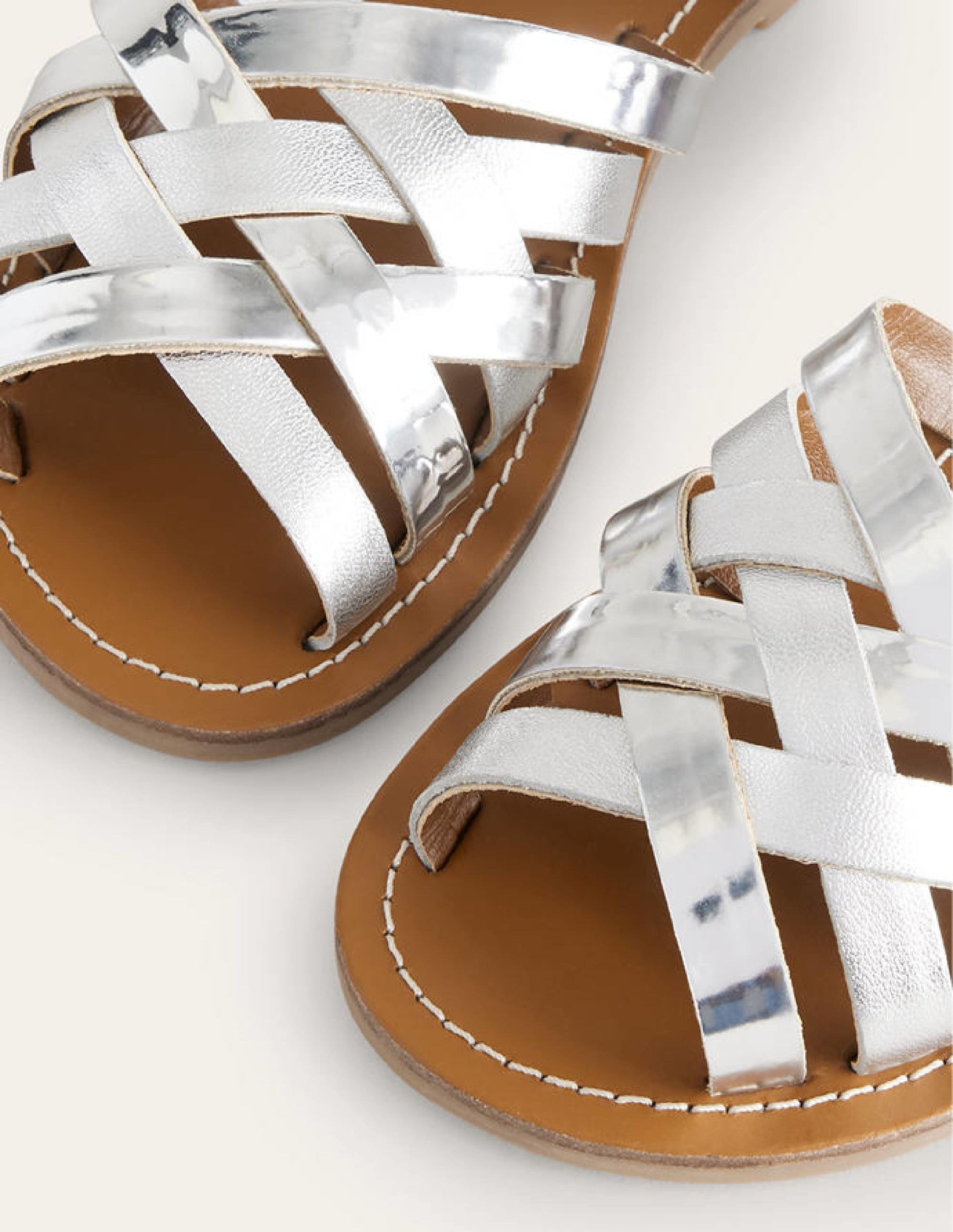 Strappy Sandals-Metallic Silver-3