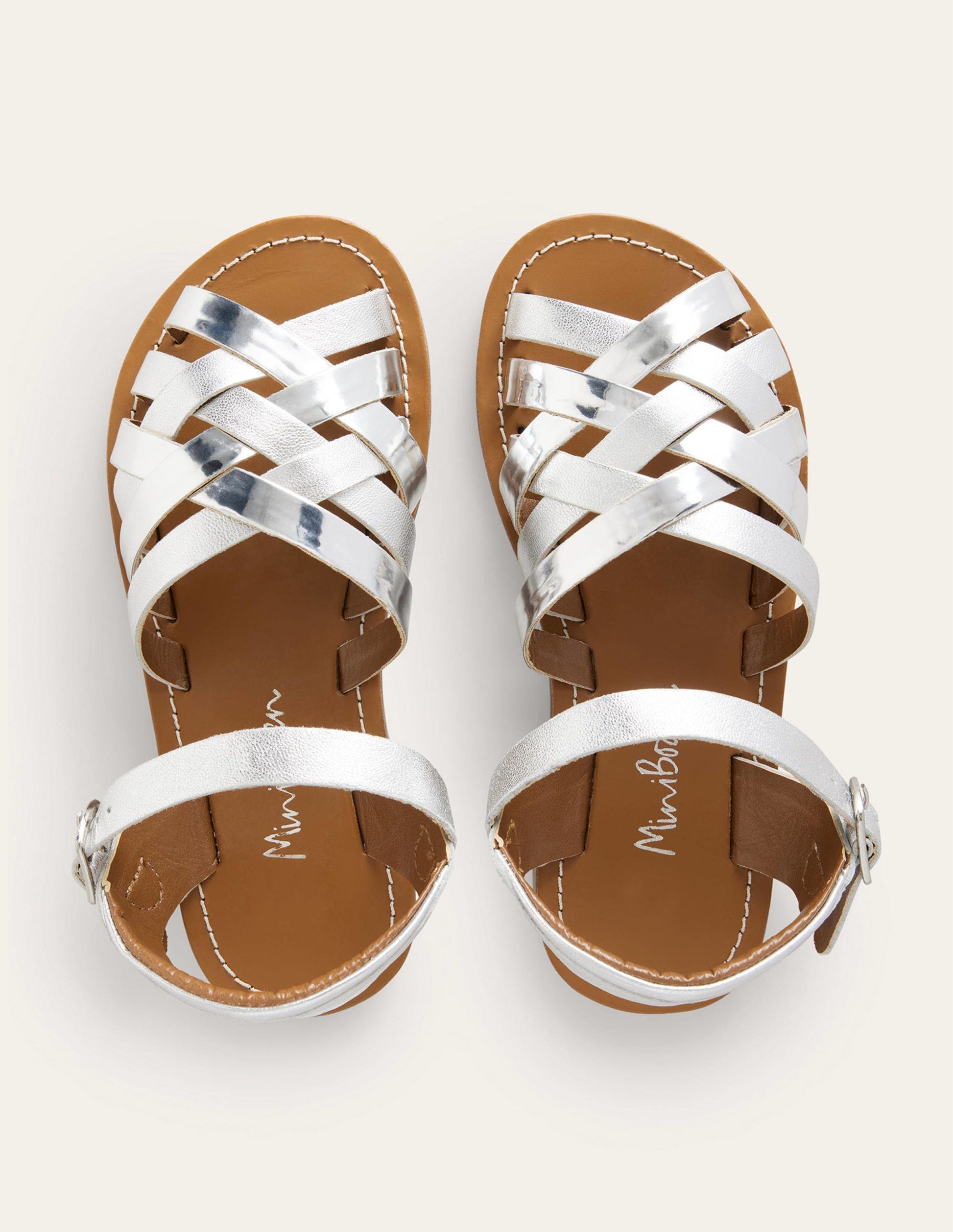 Strappy Sandals-Metallic Silver-4