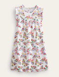 Printed Short-sleeved Nightie-Ivory Butterflies