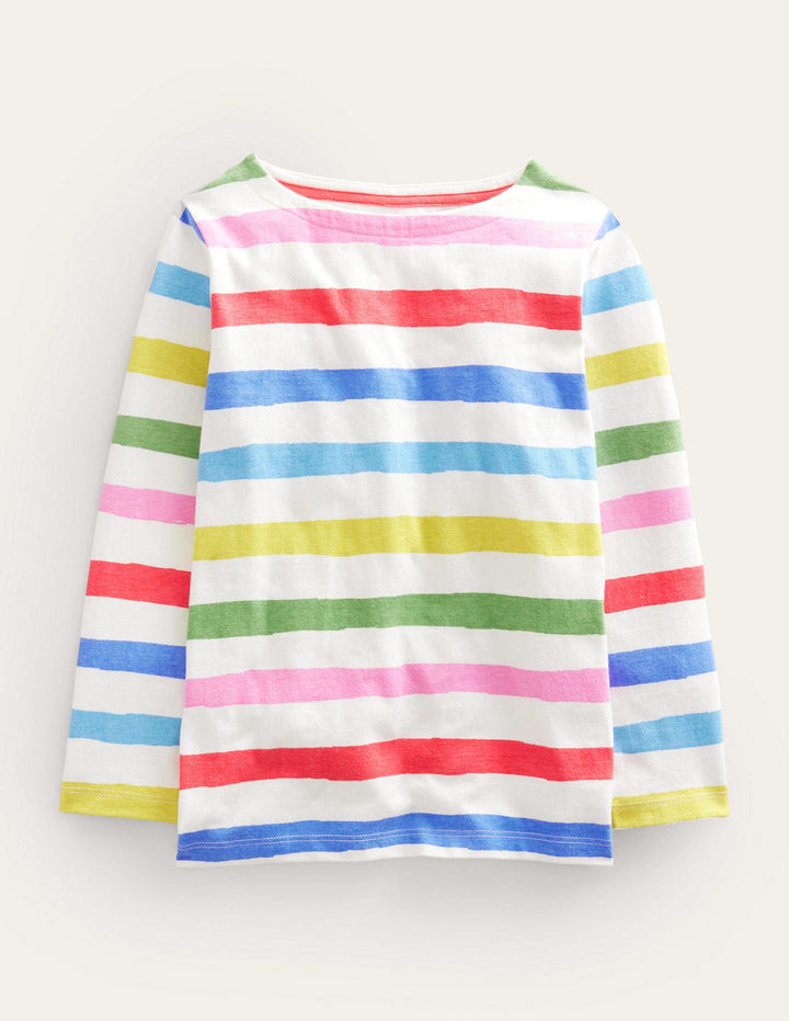 Lustiges Bretonshirt-Gemalter Regenbogen Streifen