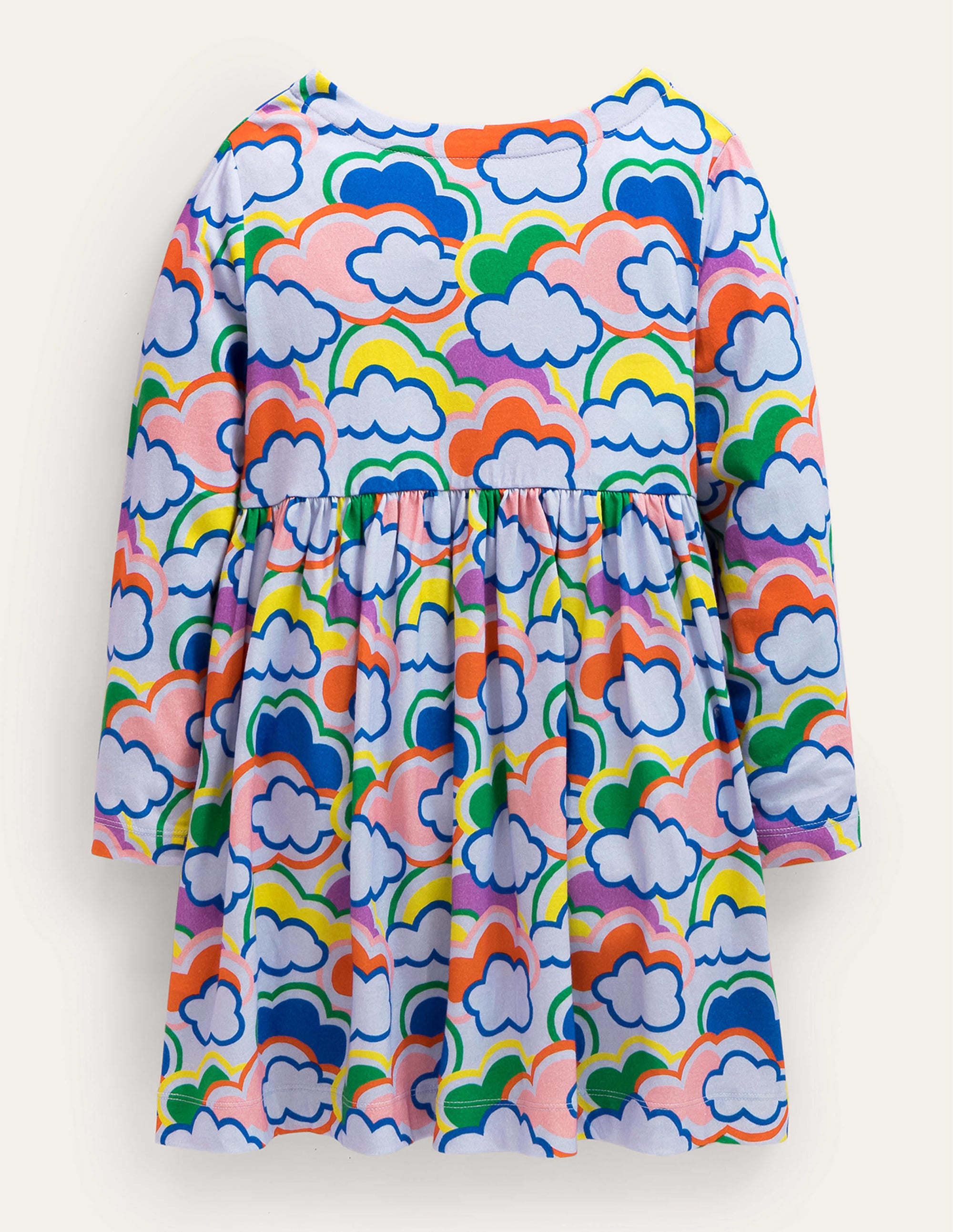 Fröhliches Jerseykleid mit langen Ärmeln-Blau/Bunt, Regenbögen - Image 2