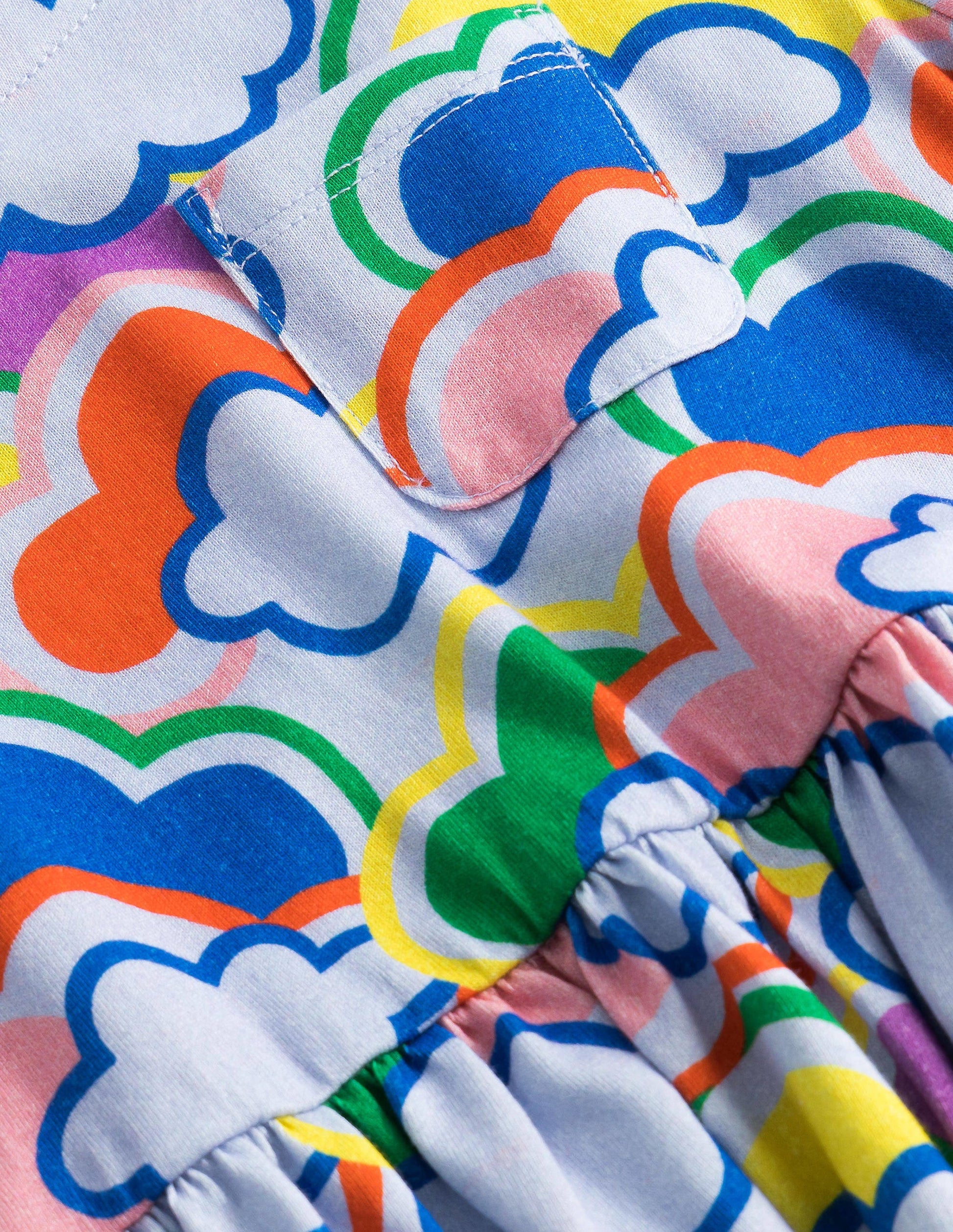 Fröhliches Jerseykleid mit langen Ärmeln-Blau/Bunt, Regenbögen-3