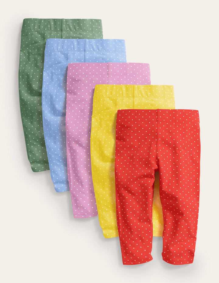 7/8-Leggings im 5er-Pack-Bunt, Getupft