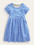 Short Sleeve Fun Jersey Dress-Penzance Blue Orchard