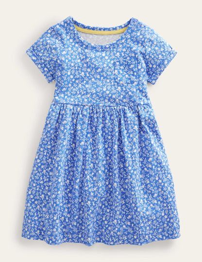 Fröhliches Jerseykleid-Penzance-Blau, Obstgarten