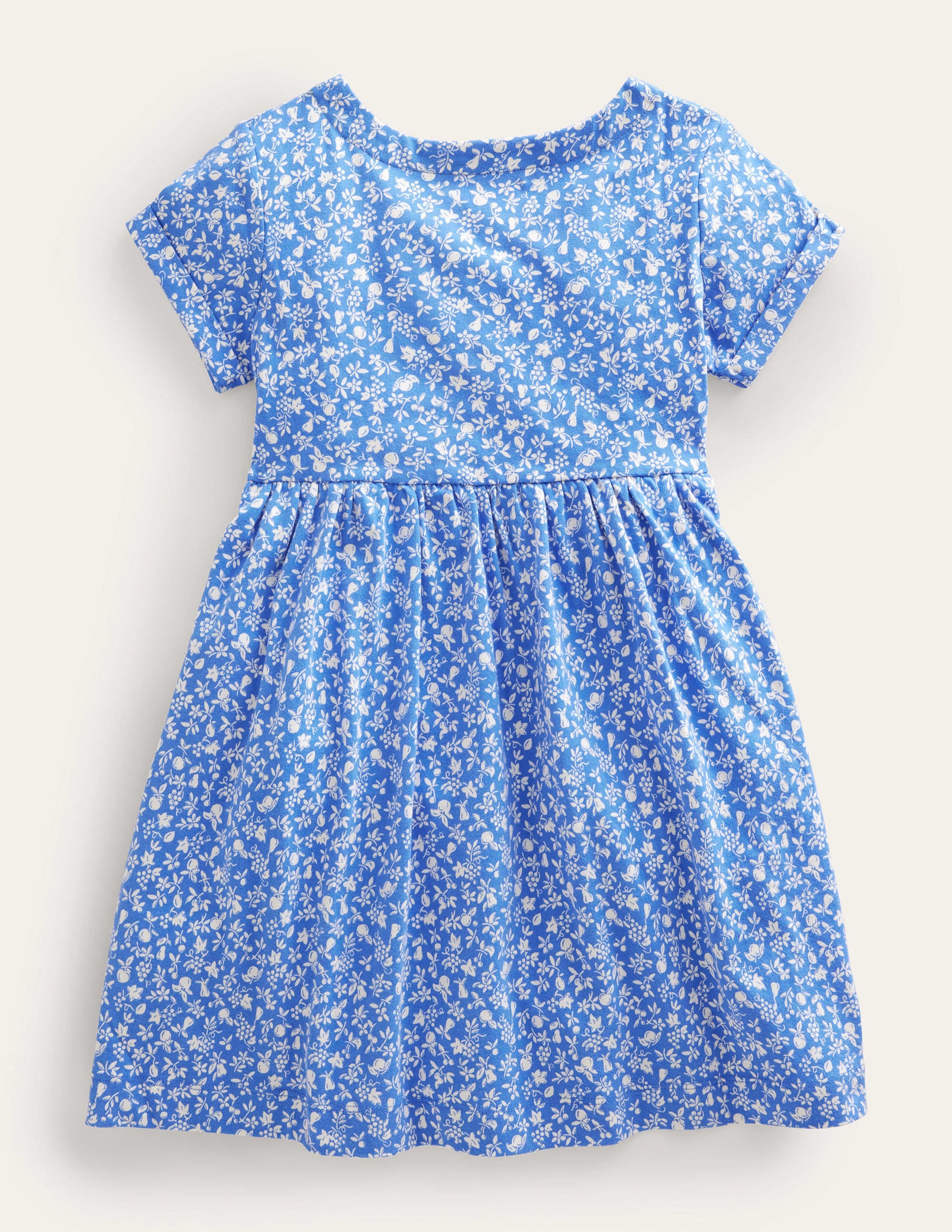 Short Sleeve Fun Jersey Dress-Penzance Blue Orchard - Image 2