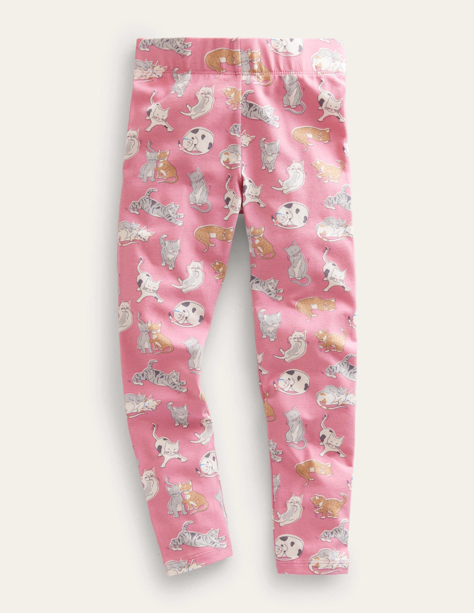 Fröhliche Leggings-Helles Blütenrosa, Katzen - Image 1