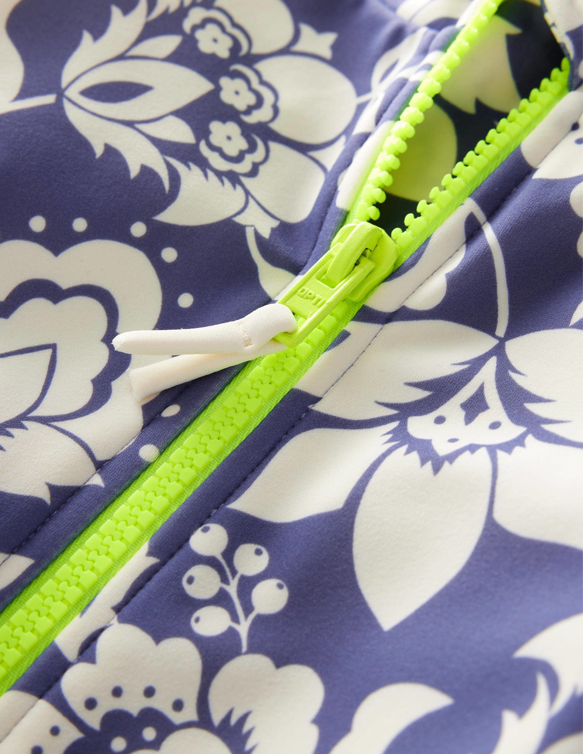 Langärmeliger Badeanzug-Sanftes Segelblau, Blumenmuster-3