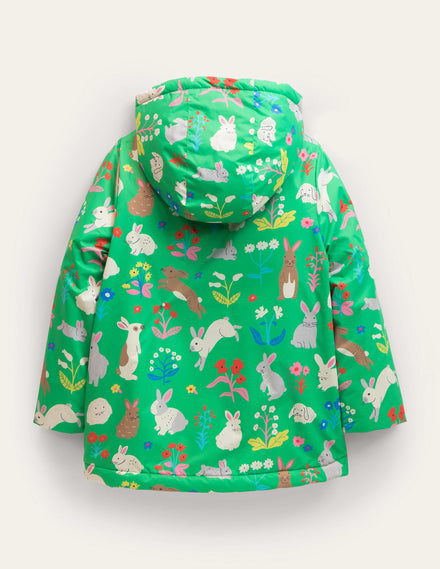 Anorak mit Sherpa-Futter-Aloe-Vera-Grün, Häschen