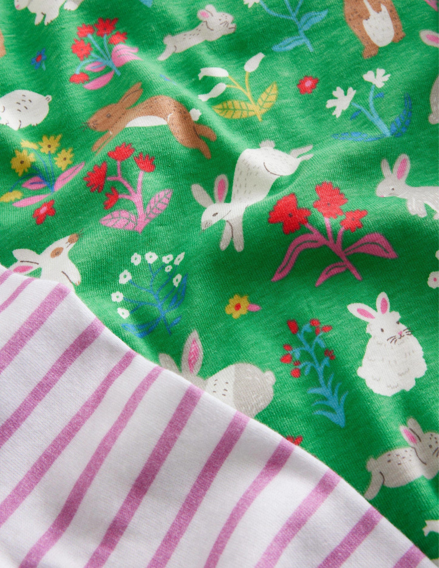 Twin Pack Snug Pyjamas-Aloe Green Bunnies