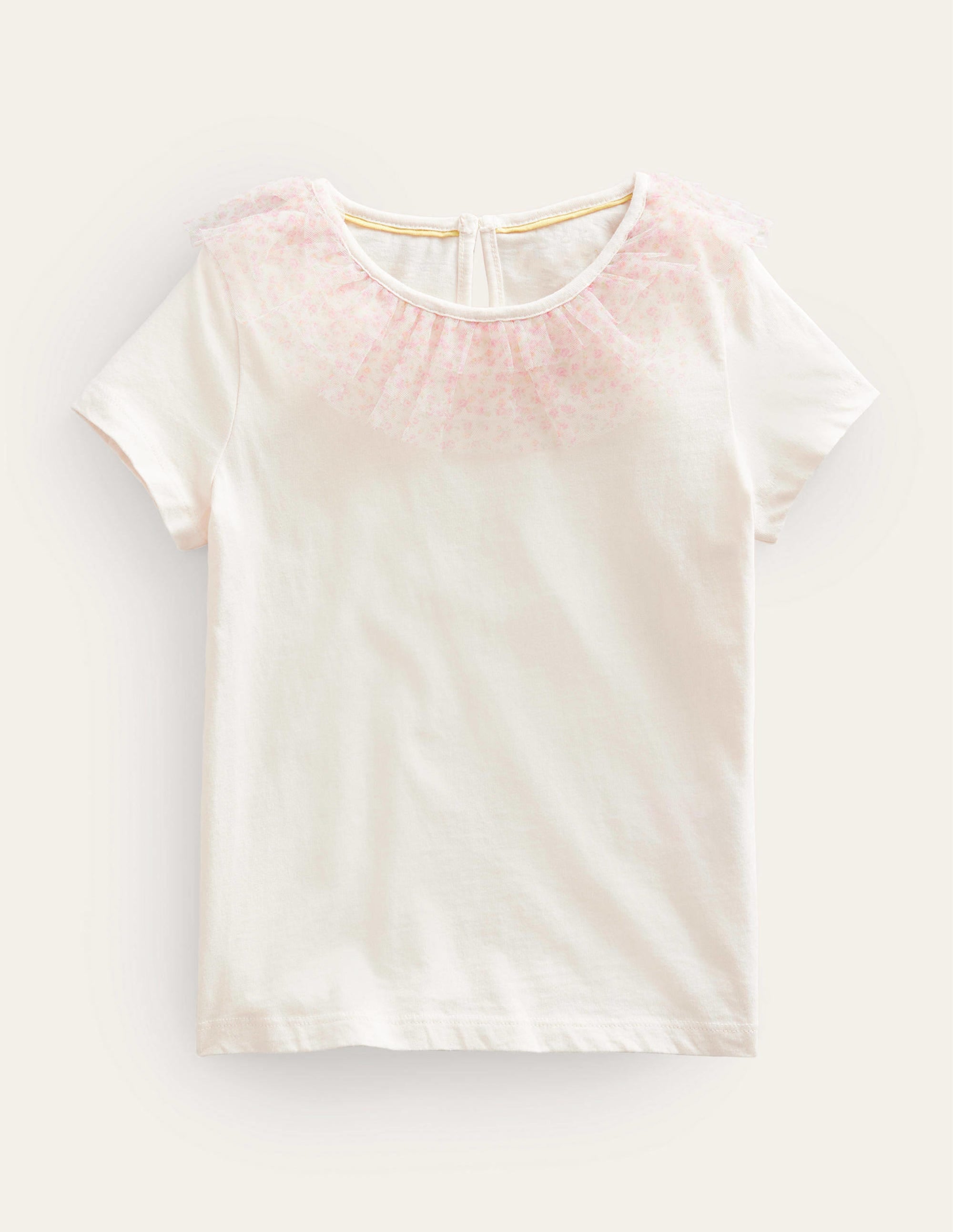 Jerseyoberteil mit Tüll-Vanille - Image 1