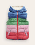Doudoune sans manches réversible en borg-Colourblock rose chewing-gum