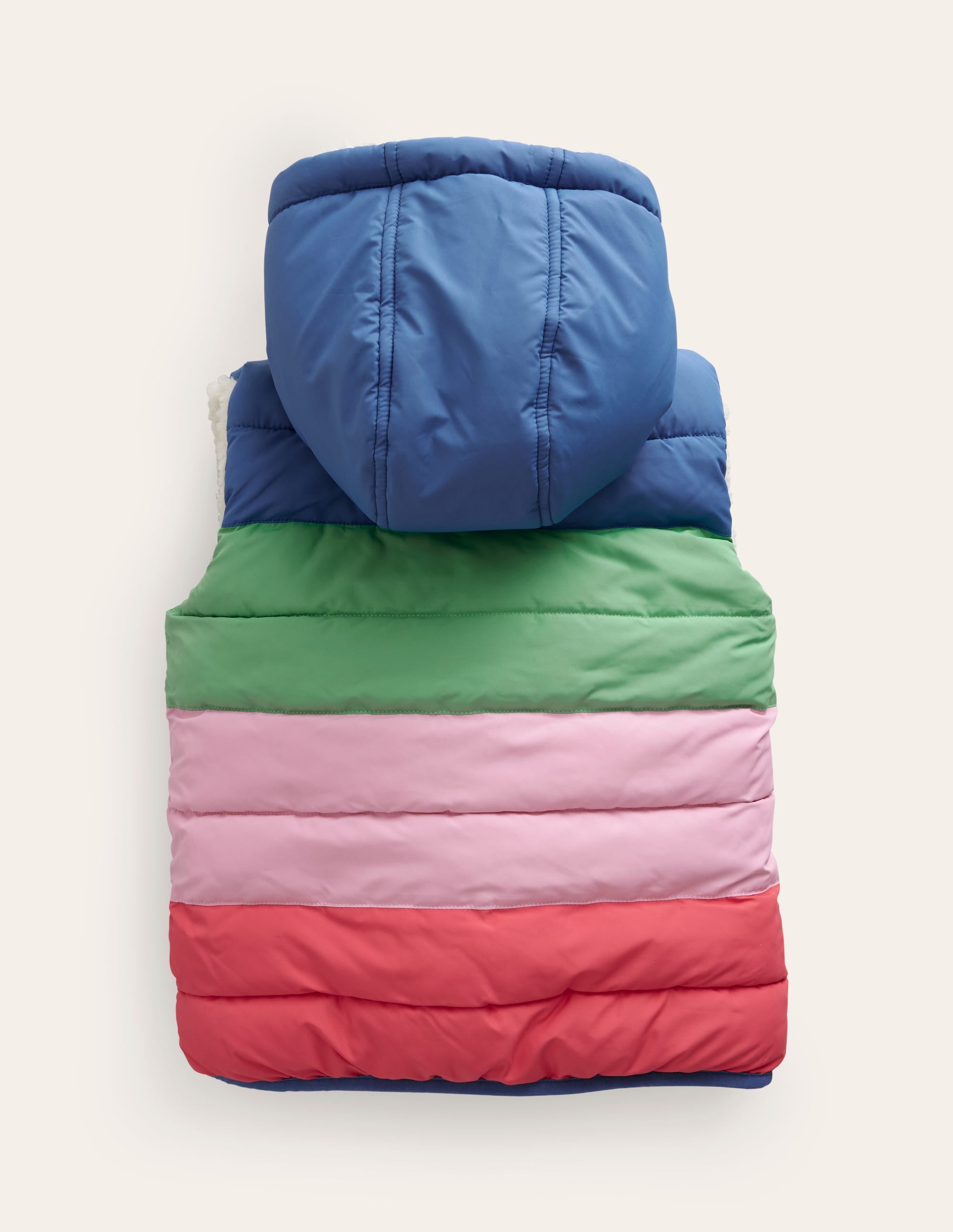 Doudoune sans manches réversible en borg-Colourblock rose chewing-gum - Image 2