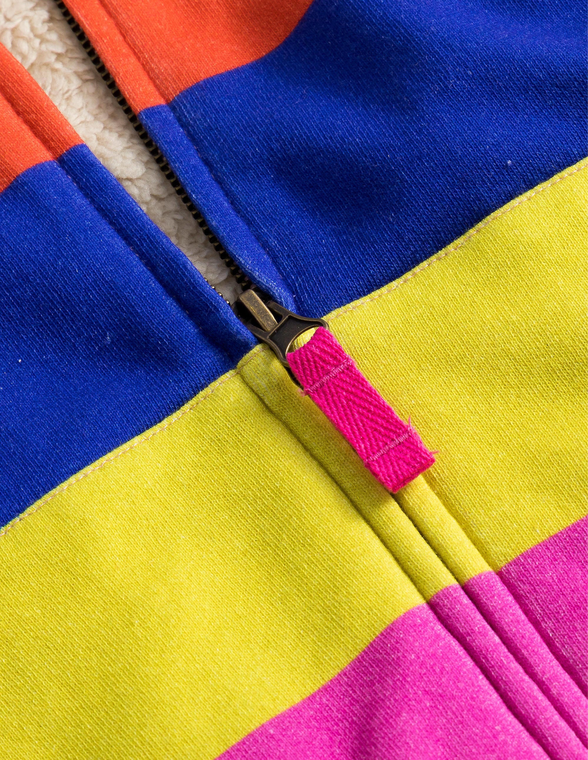 Kapuzenpulli mit Zottelfutter-Bunt, Gestreift - Image 3
