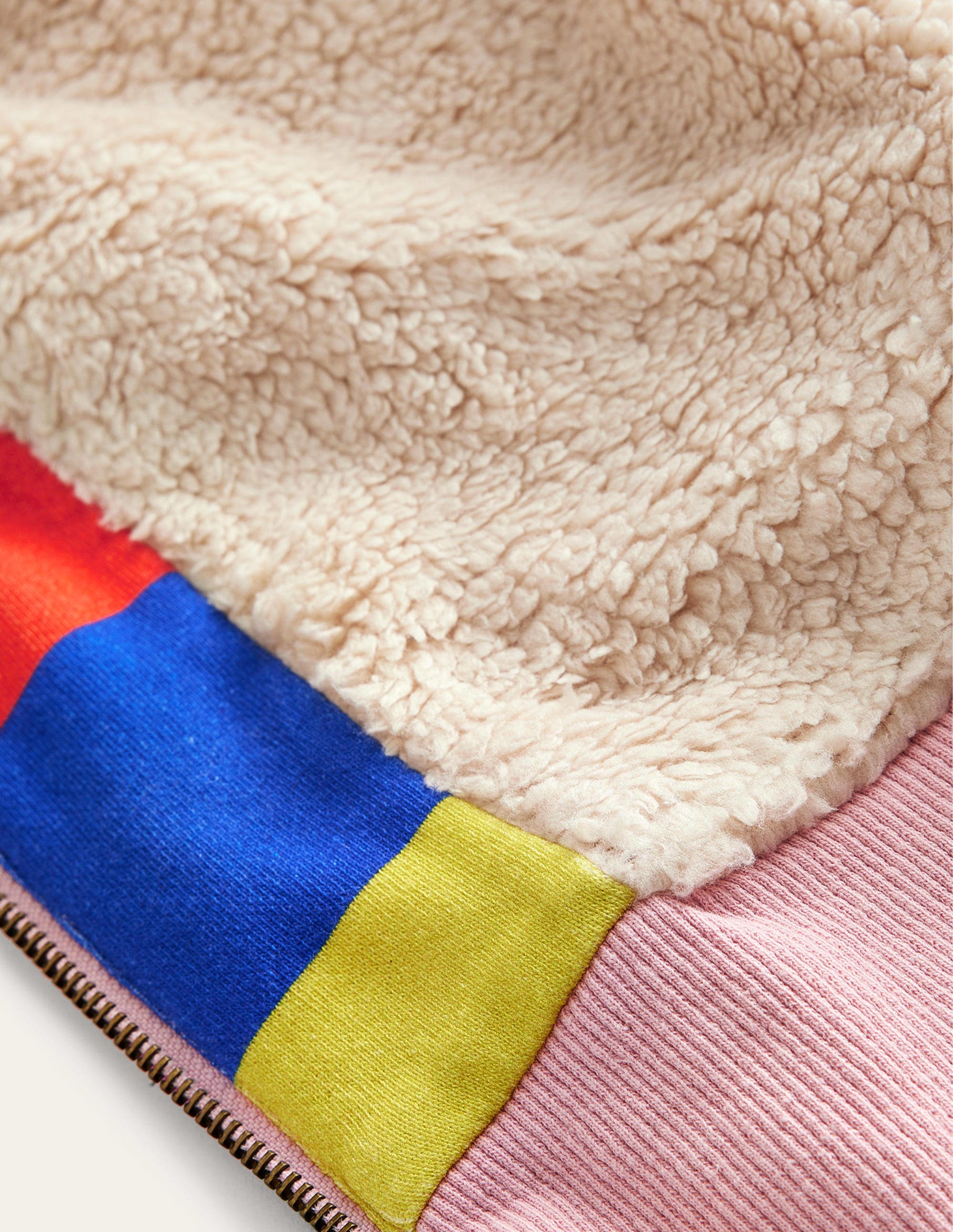 Kapuzenpulli mit Zottelfutter-Bunt, Gestreift - Image 4