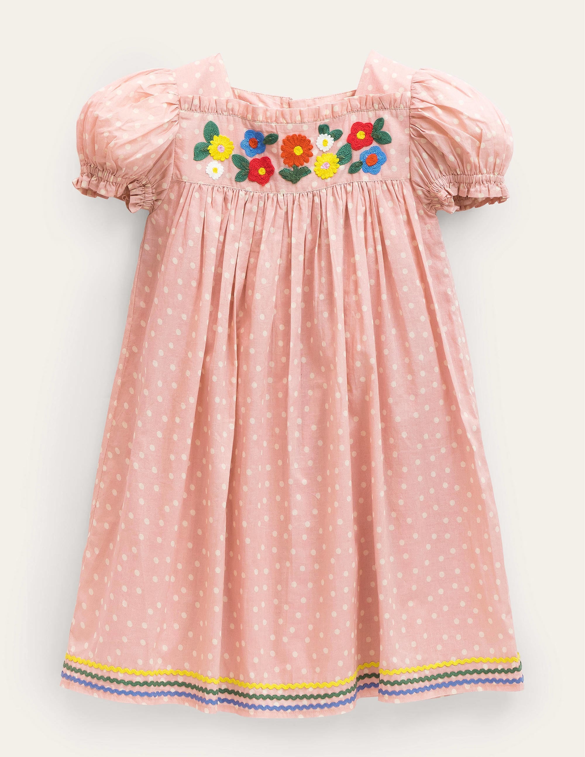 Webkleid mit Stickerei-Delfinrosa, Getupft/Blumenmuster - Image 1