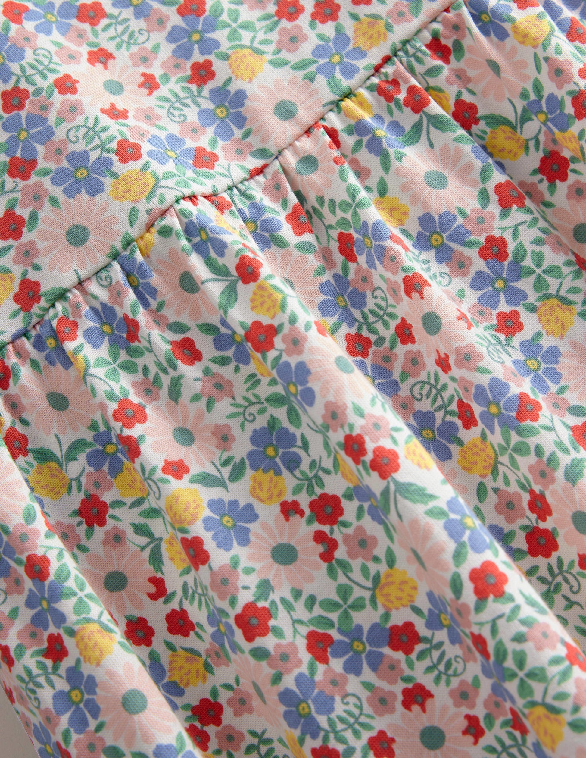 Kleid mit Puffärmeln-Rosa, Blumenmuster-3