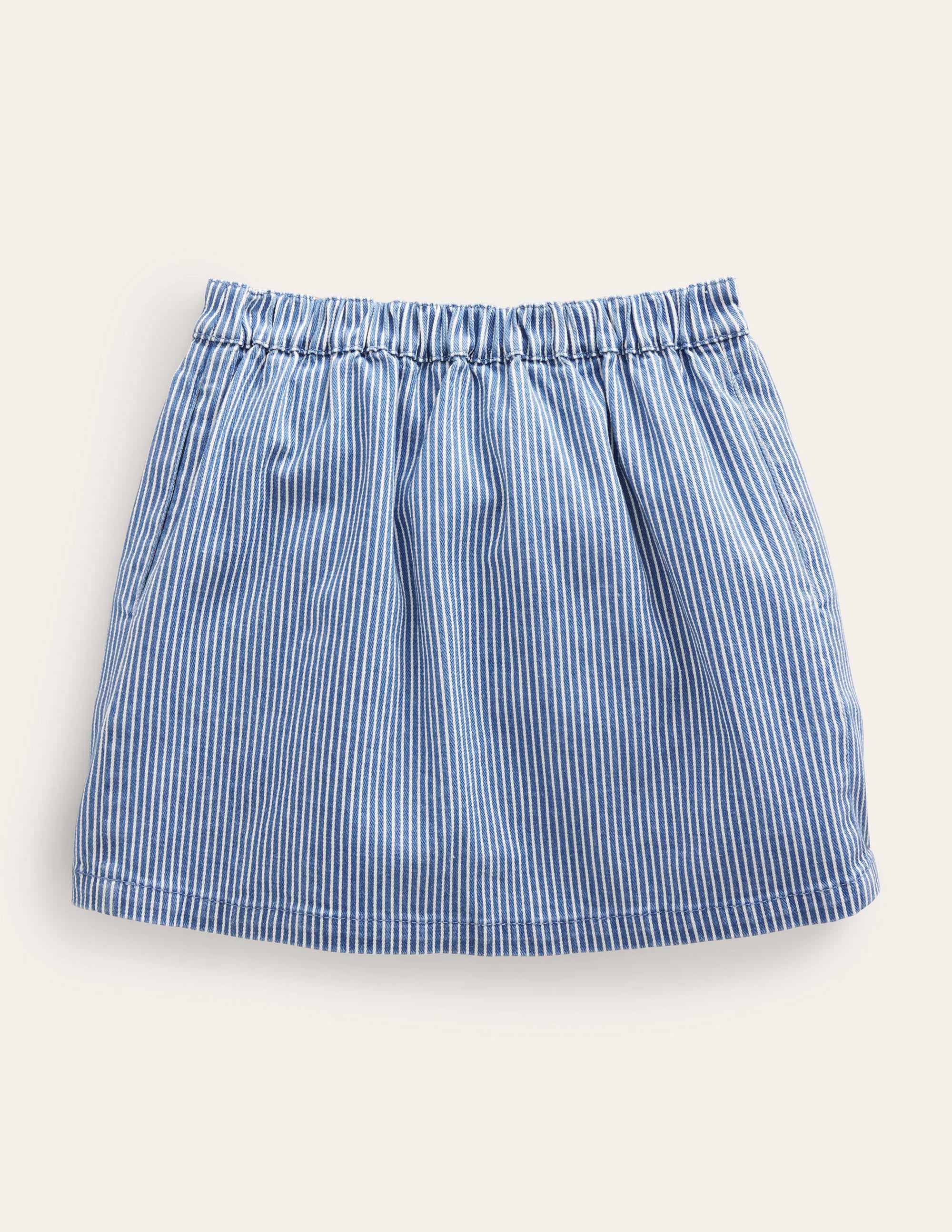Jeansrock mit Knopfleiste-Indigoblau, Feine Streifen - Image 2