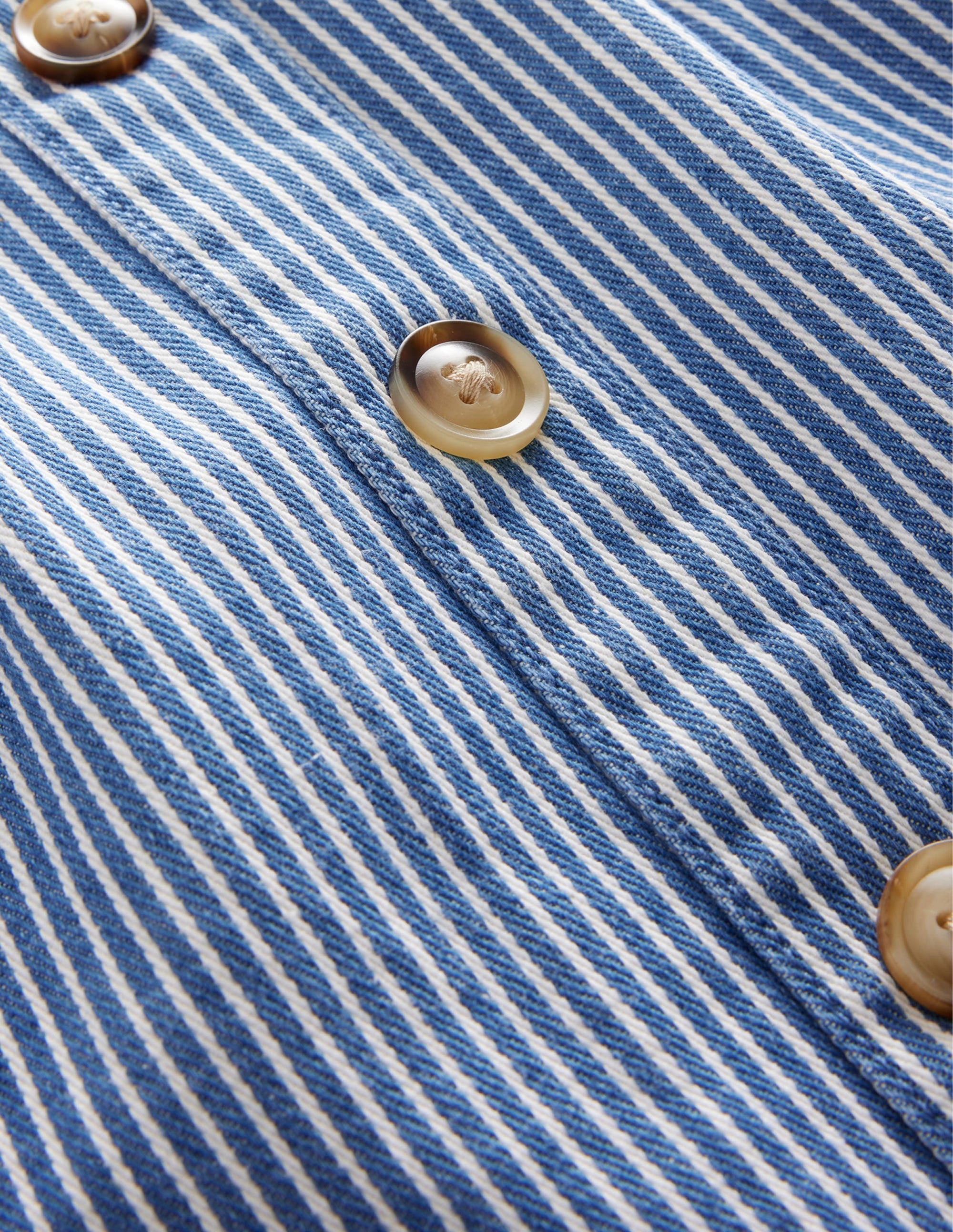 Jeansrock mit Knopfleiste-Indigoblau, Feine Streifen - Image 3