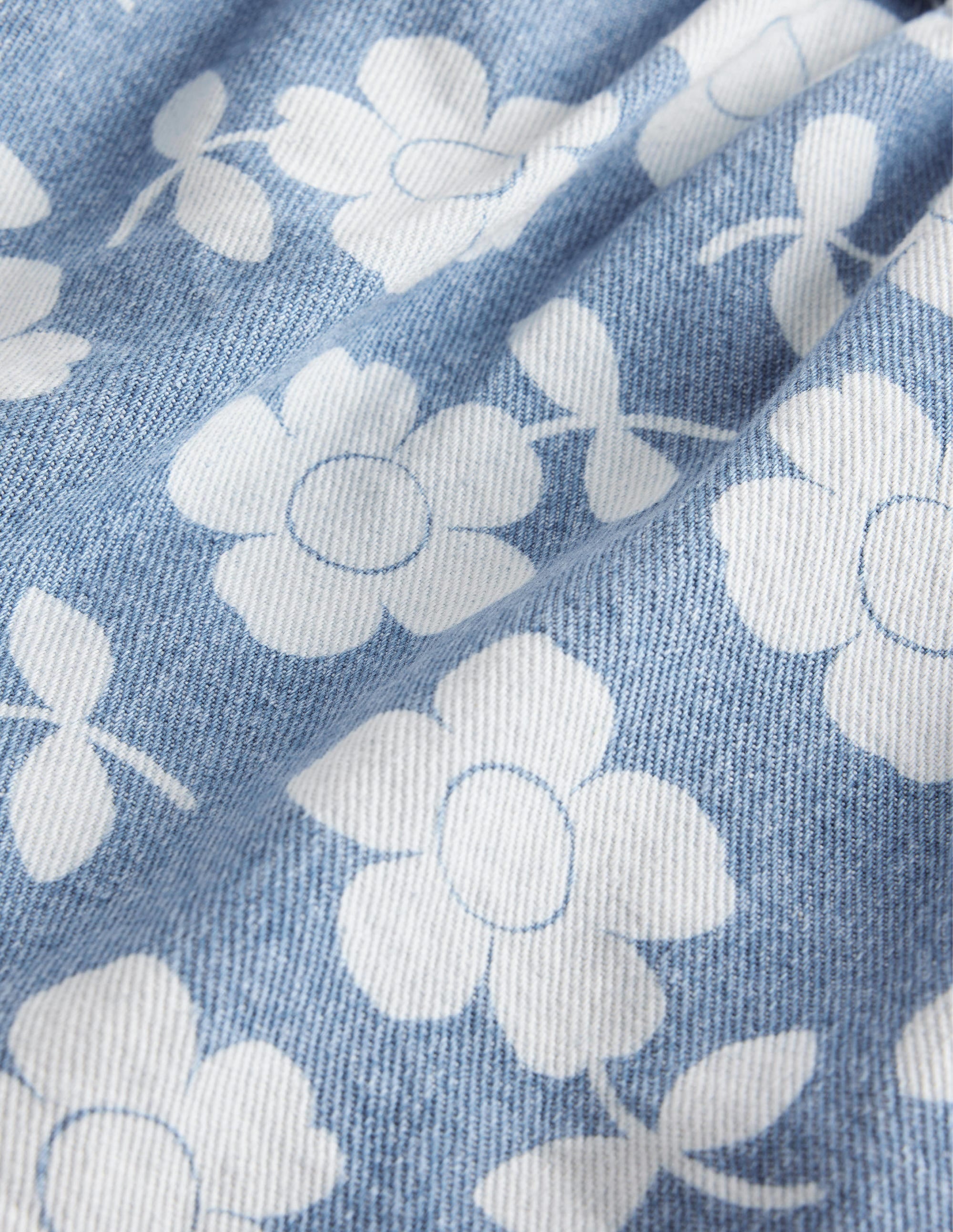 Denim Button Through Skirt-Denim Flower - Image 3