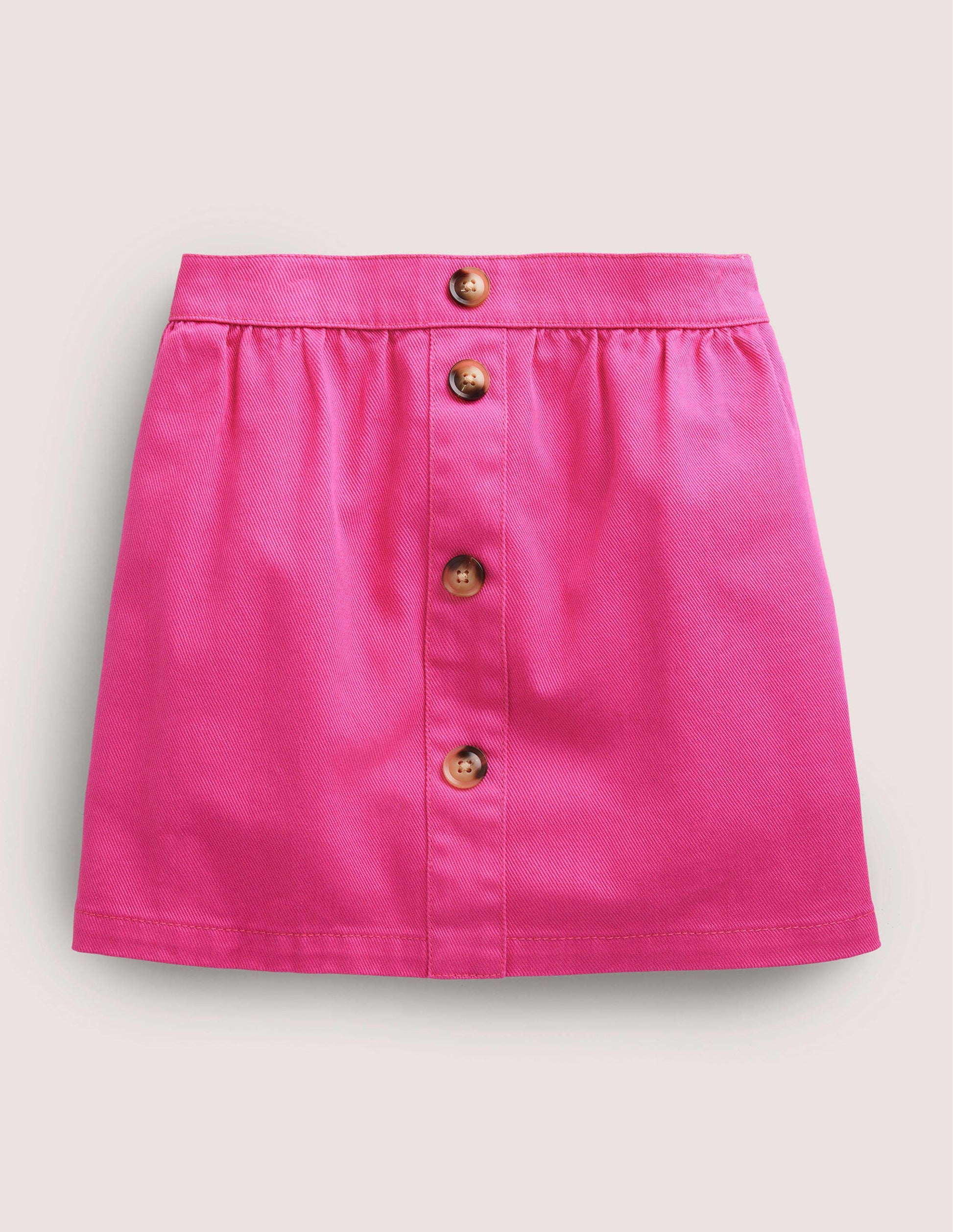 Jupe boutonnée en jean-Rose bonheur-1