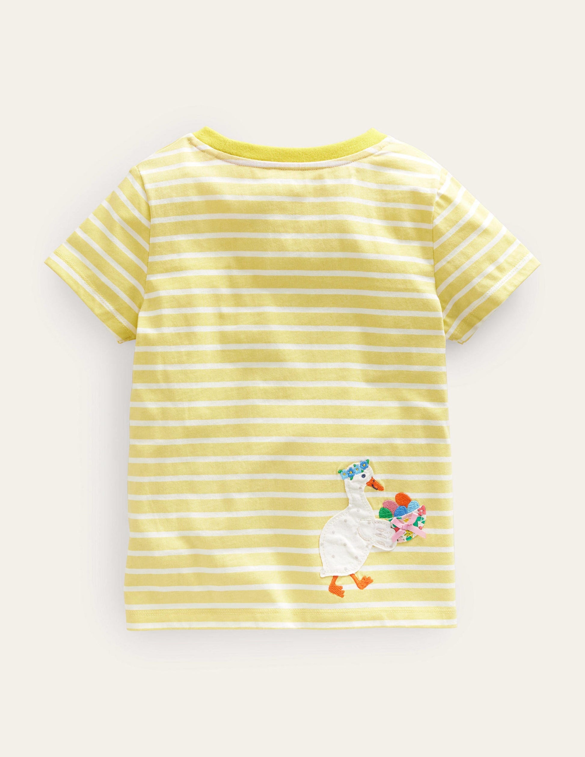 T-Shirt mit Flatterdetails-Naturweiß/Sanftes Zitronengelb, Ostern-2