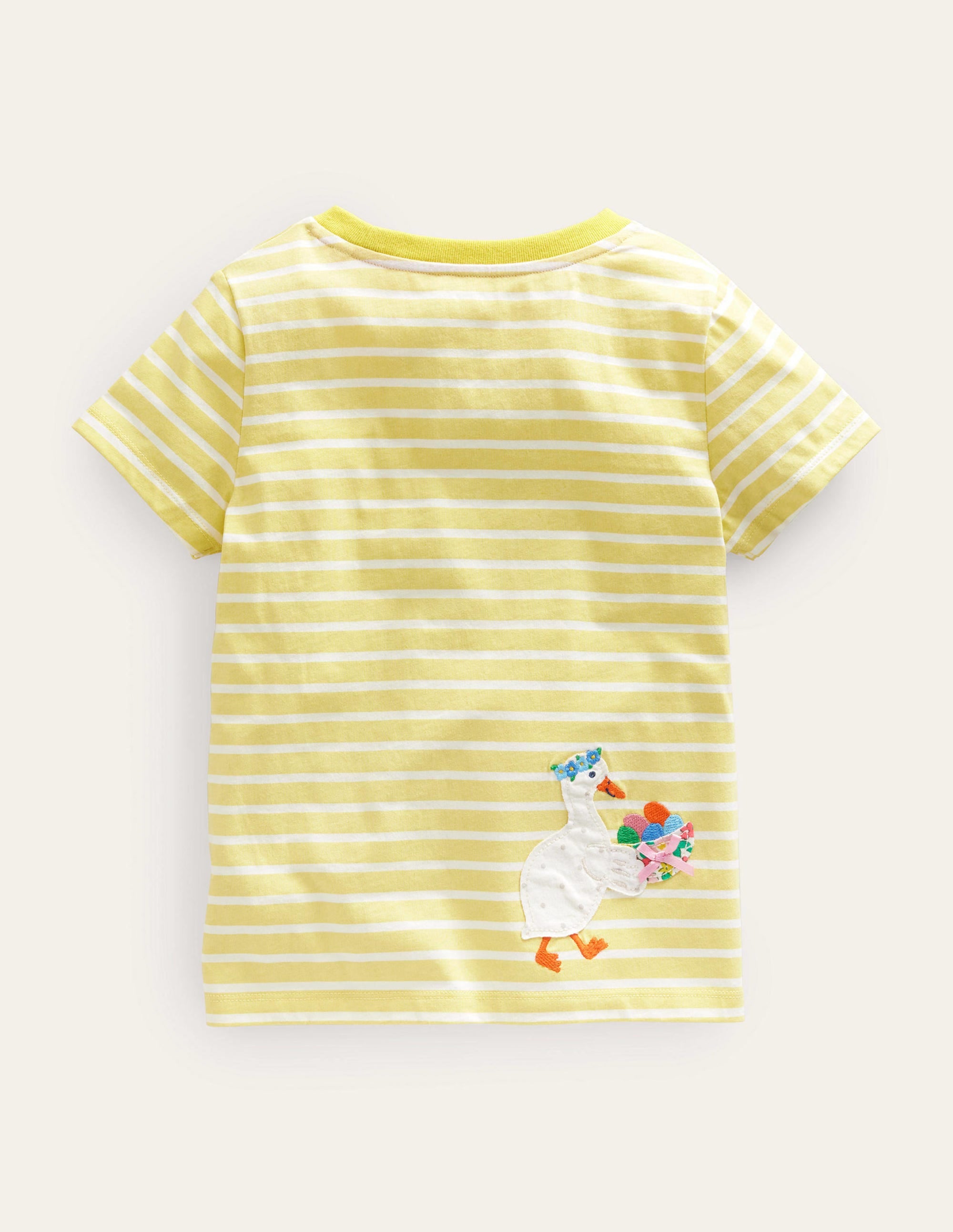 T-Shirt mit Flatterdetails-Naturweiß/Sanftes Zitronengelb, Ostern - Image 2