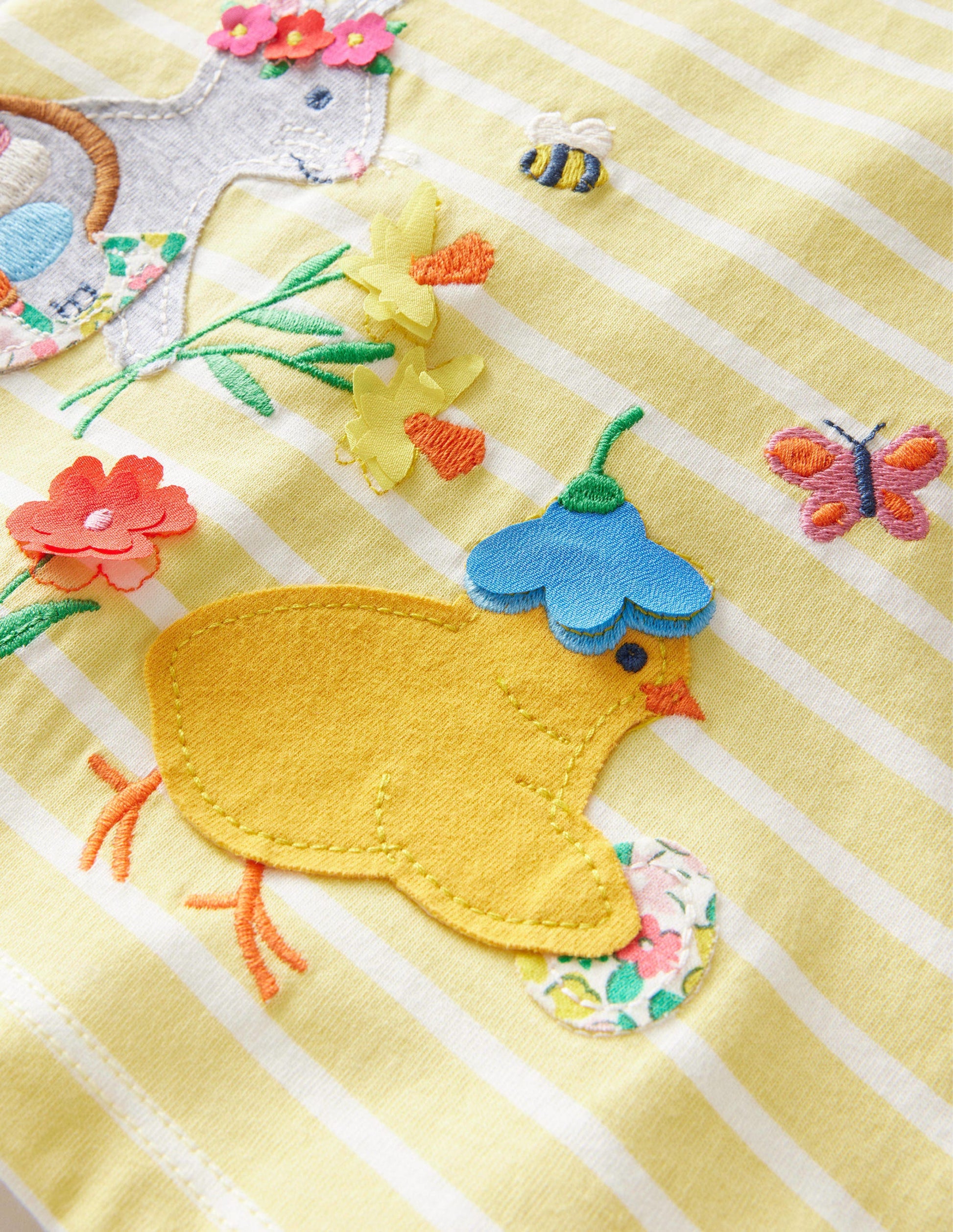 T-Shirt mit Flatterdetails-Naturweiß/Sanftes Zitronengelb, Ostern-3