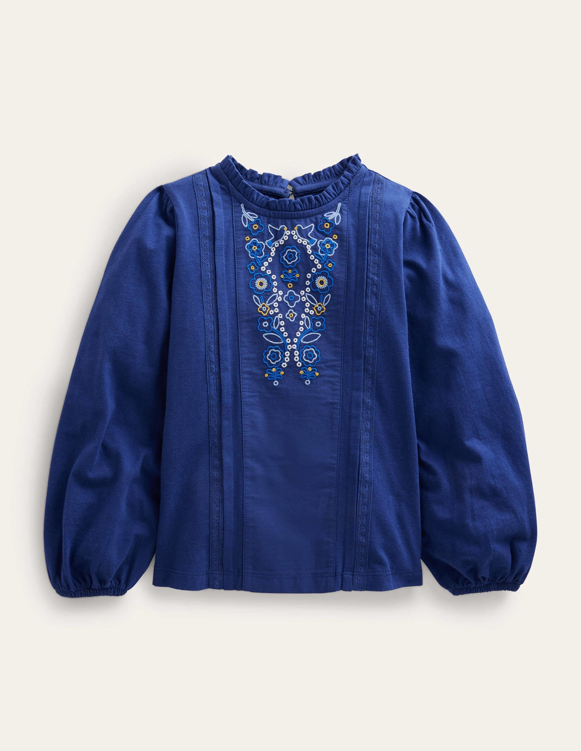 Top en jersey et dentelle-Bleu tribord - Image 1