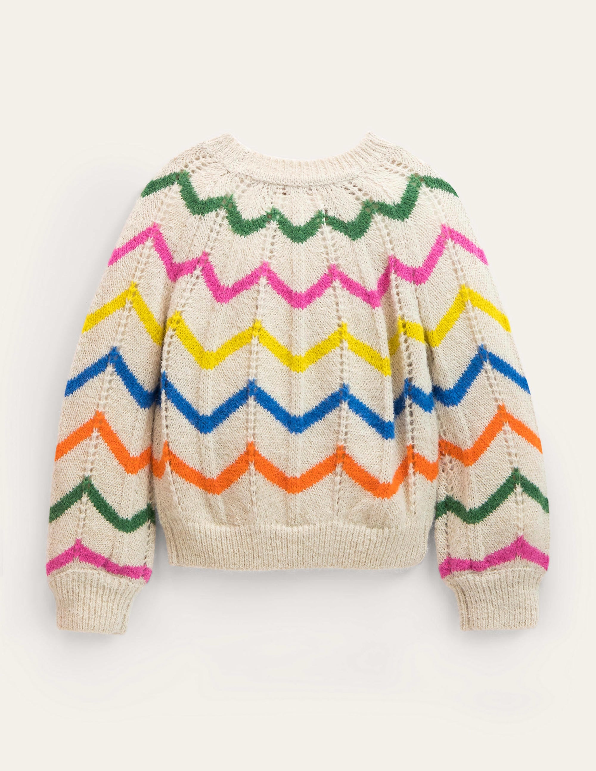 Pull fun-Rayé festonné écru chiné - Image 2