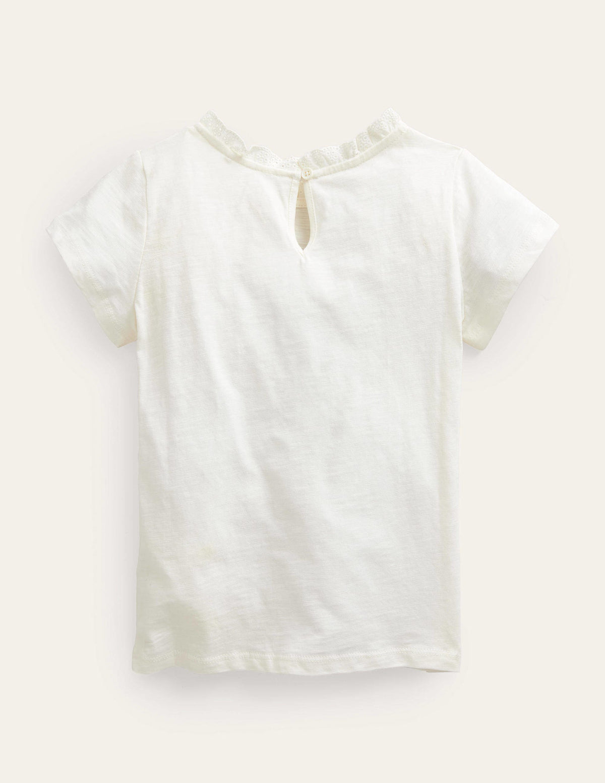 T-Shirt mit Lochstickereitasche-Naturweiß-2