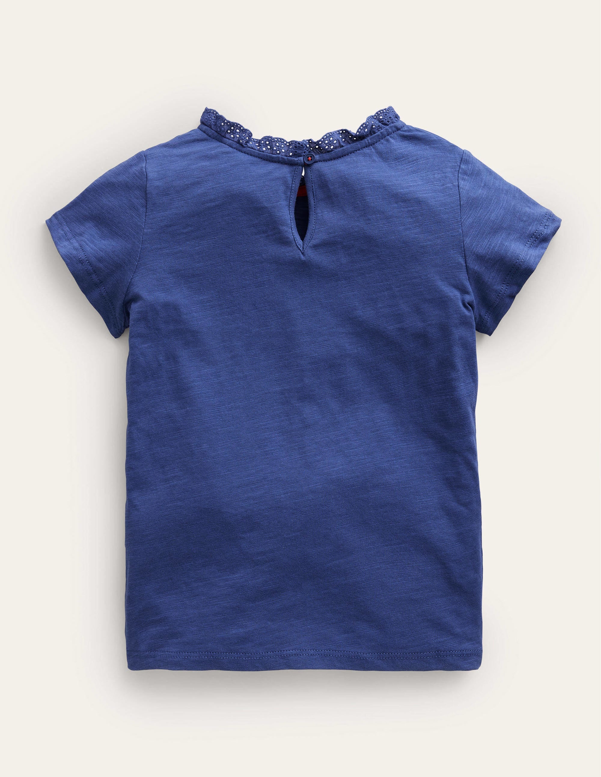 T-Shirt mit Lochstickereitasche-Segelblau - Image 2