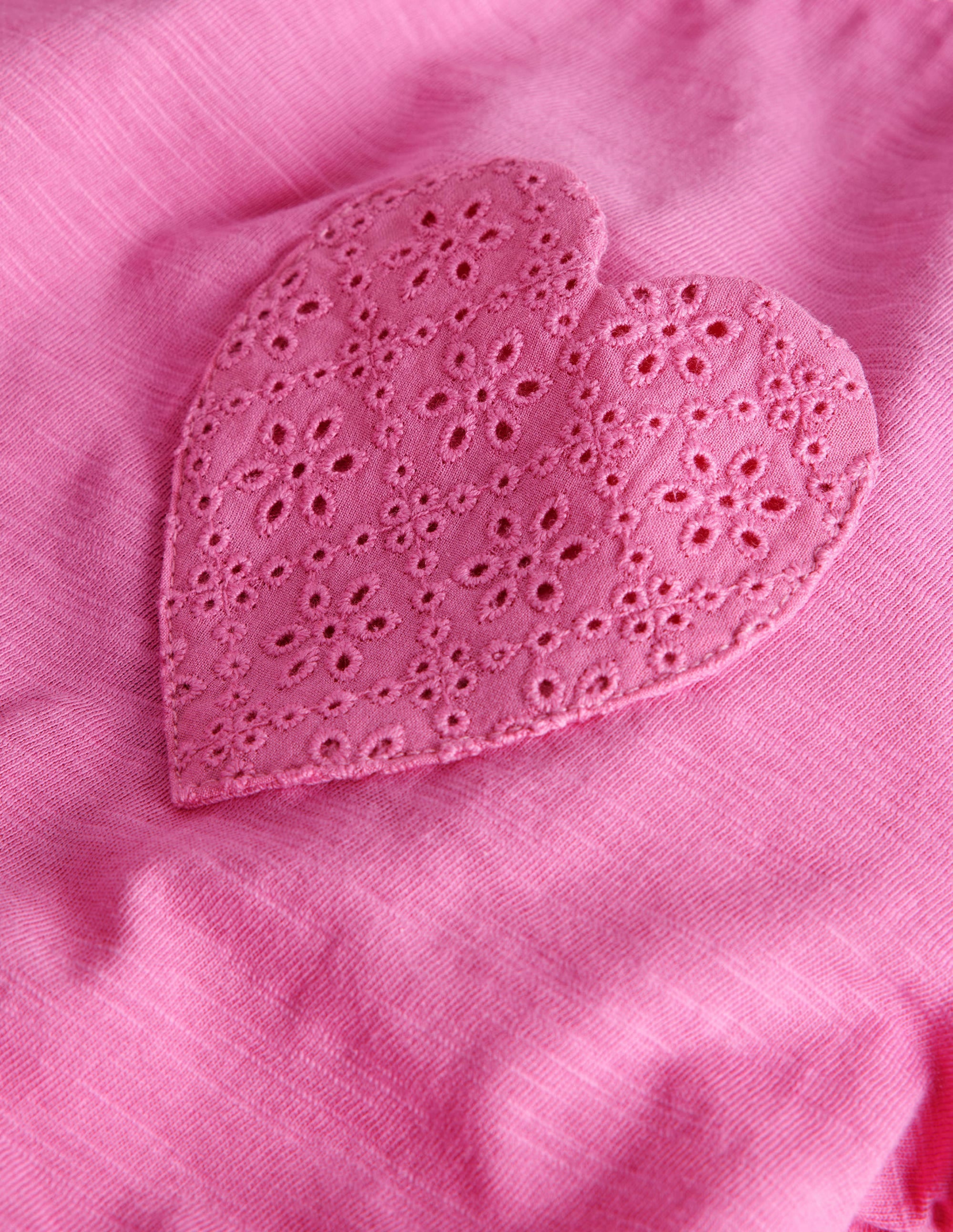 T-Shirt mit Lochstickereitasche-Rosarot - Image 3