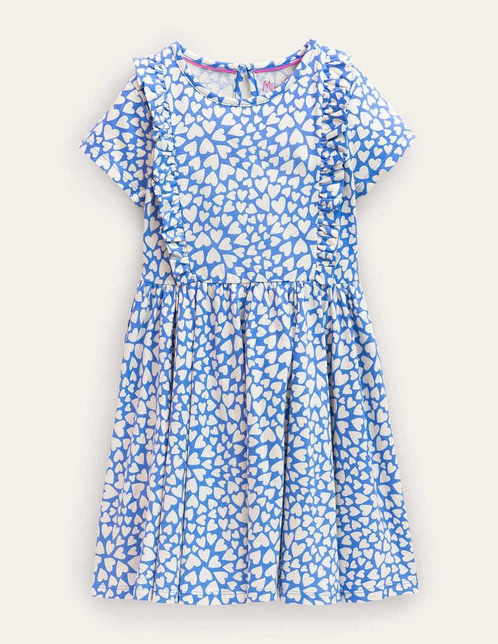 Frilly Twirly Dress-Penzance Blue Hearts