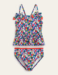 Tankini-Ivoire et motif vaporeux arc-en-ciel multi