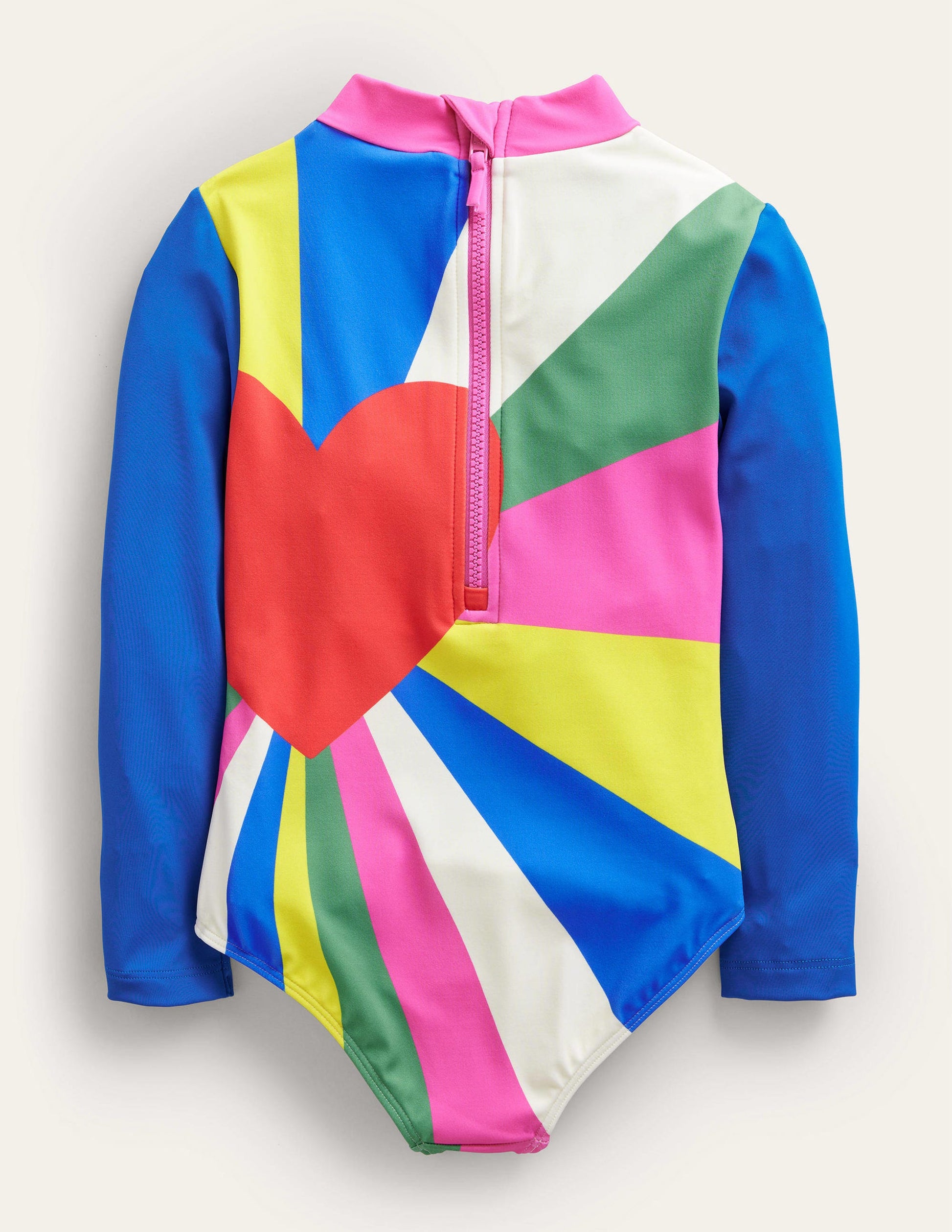 Langärmliger Badeanzug mit Muster-Bunt-2