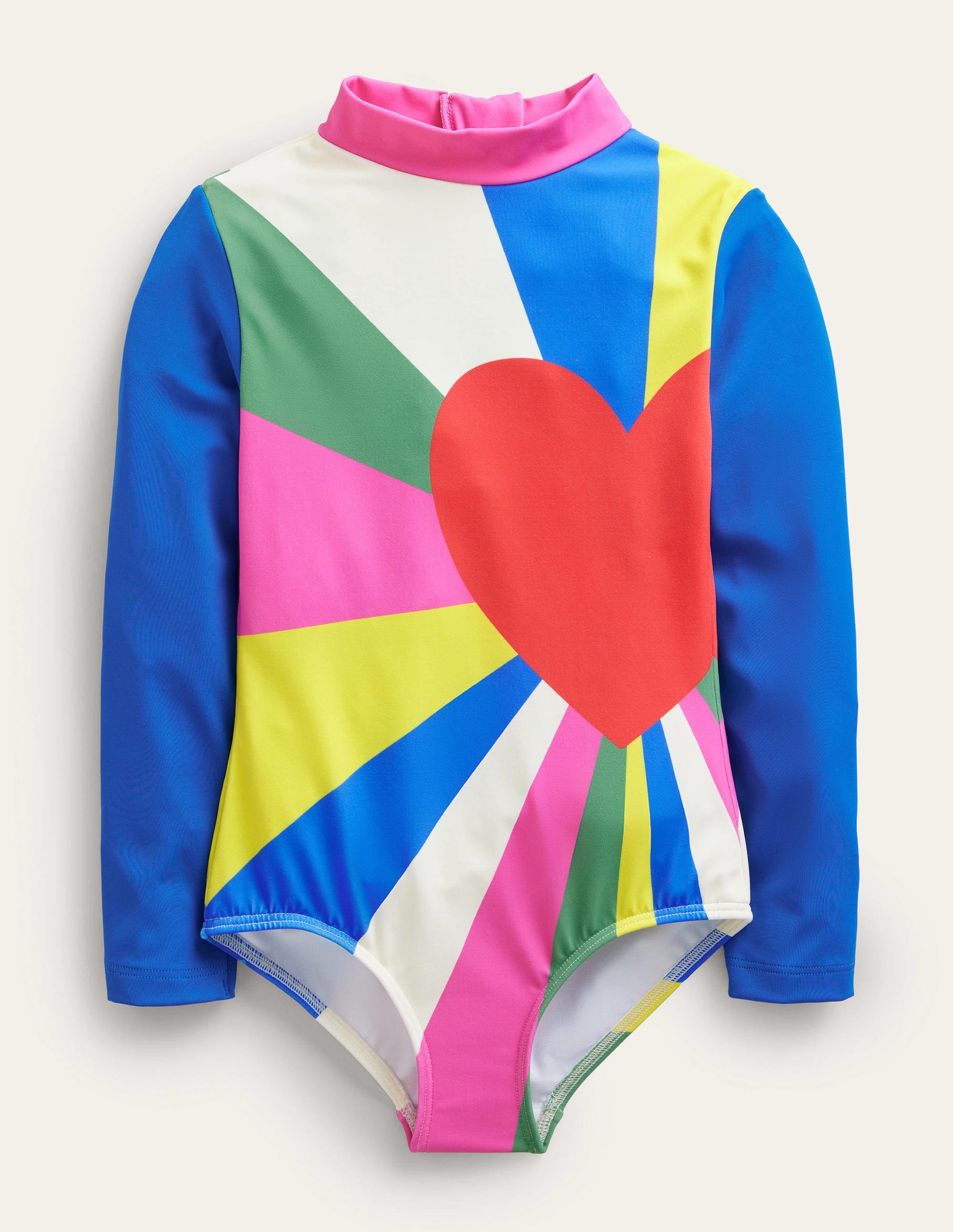 Langärmliger Badeanzug mit Muster-Bunt - Image 1