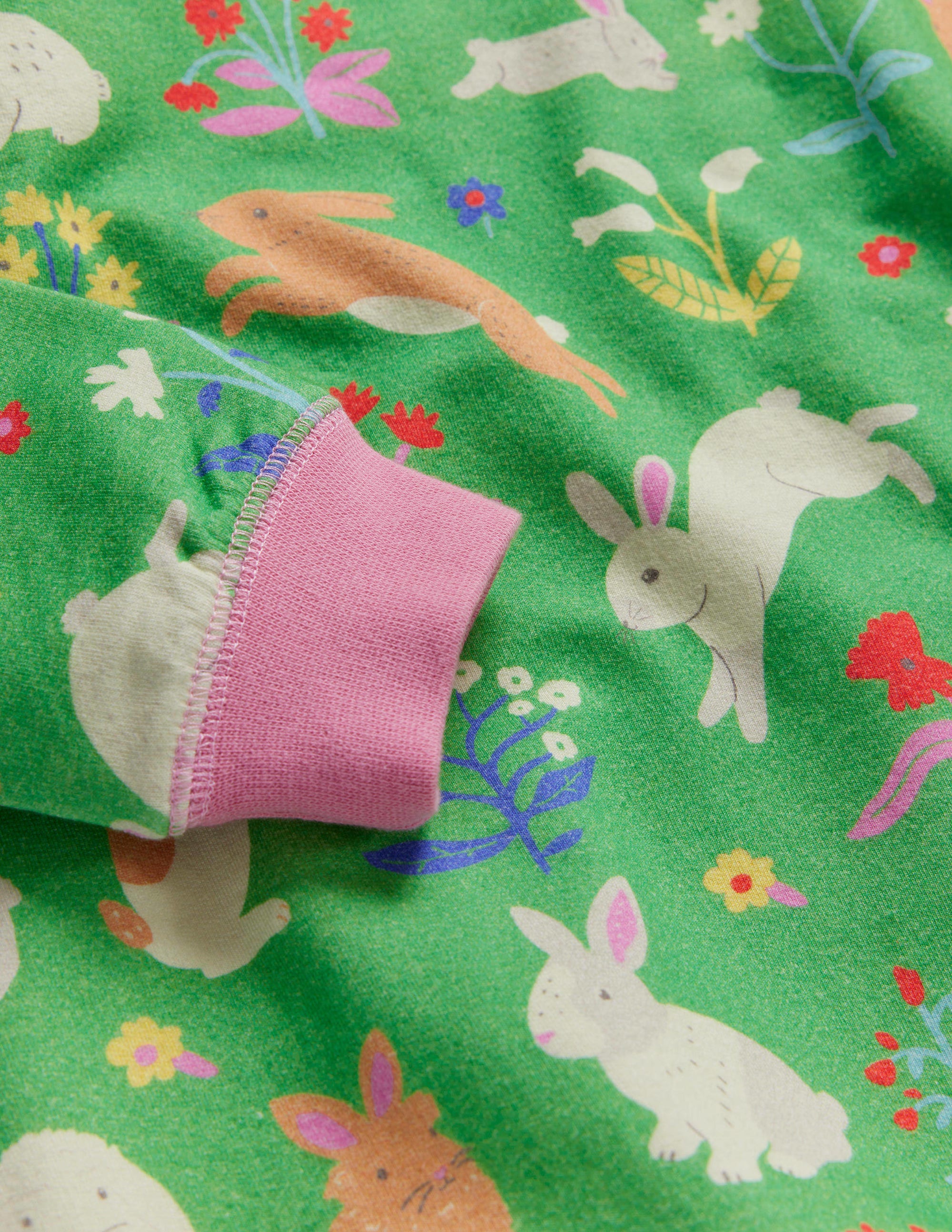 Cosy Sweat Dress-Aloe Green Bunnies - Image 3