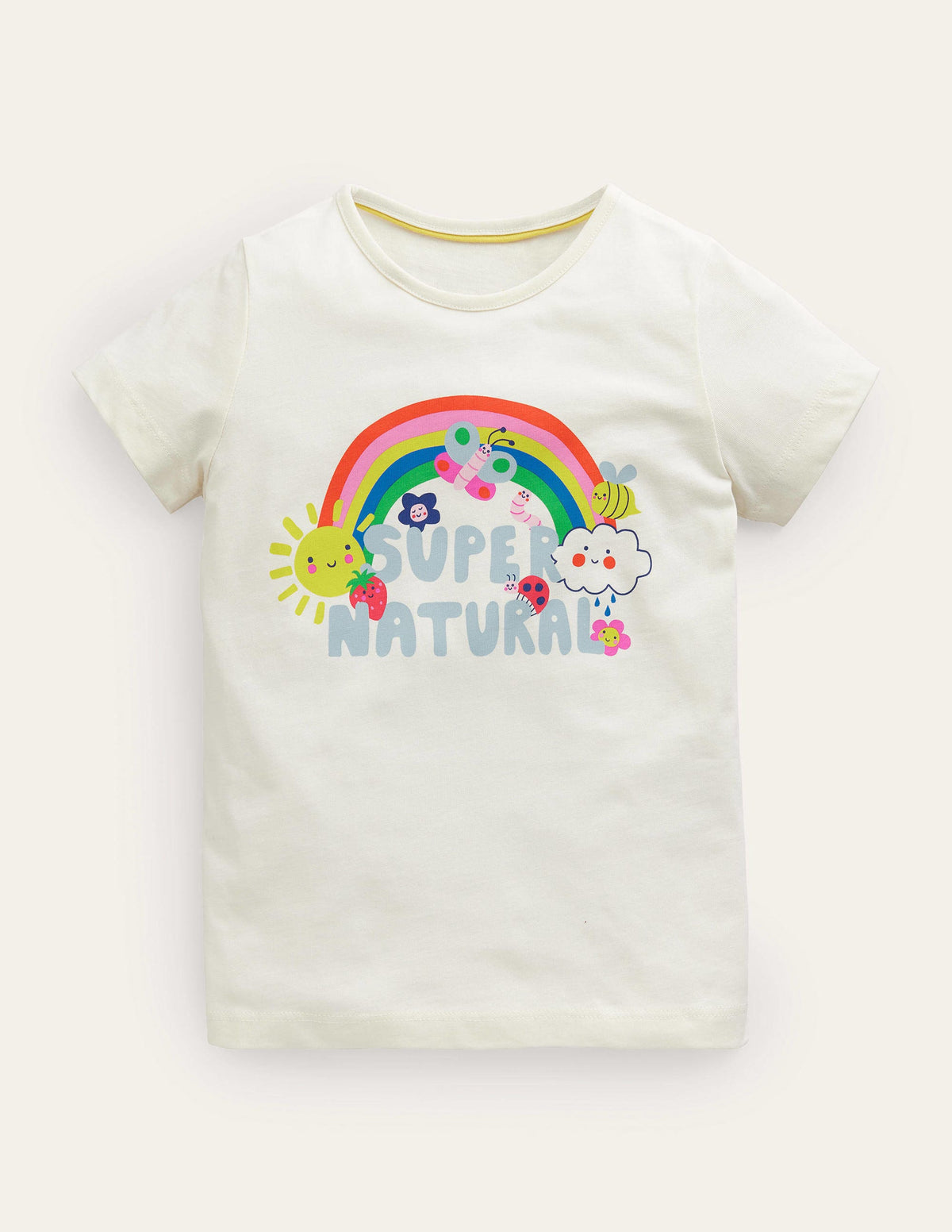 Printed Graphic T-Shirt-Ivory Super Natural-1