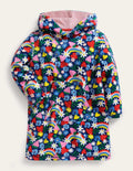 Gemustertes Frottee-Strandkleid-Bunt, Regenbogen/Blumen