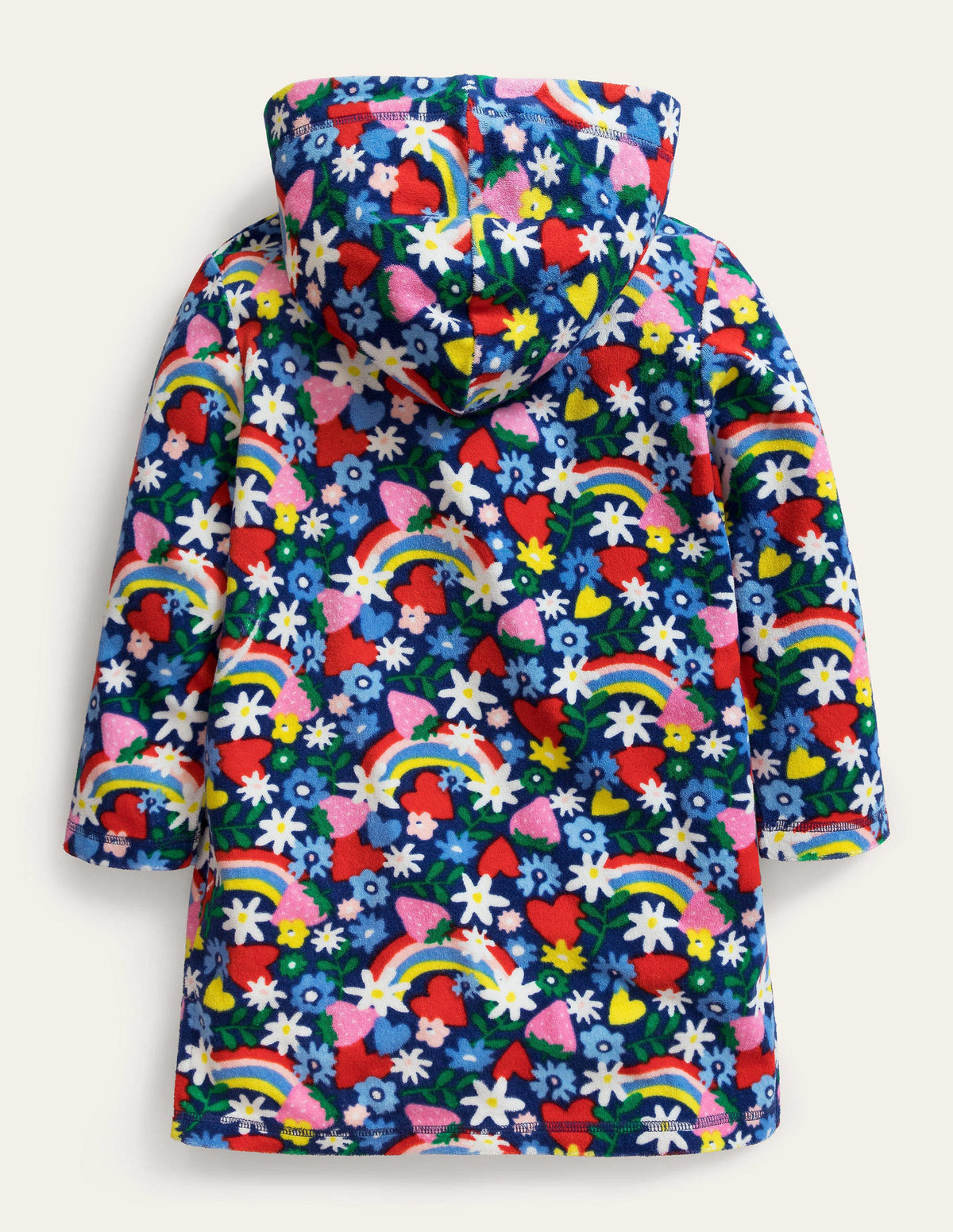 Gemustertes Frottee-Strandkleid-Bunt, Regenbogen/Blumen - Image 2