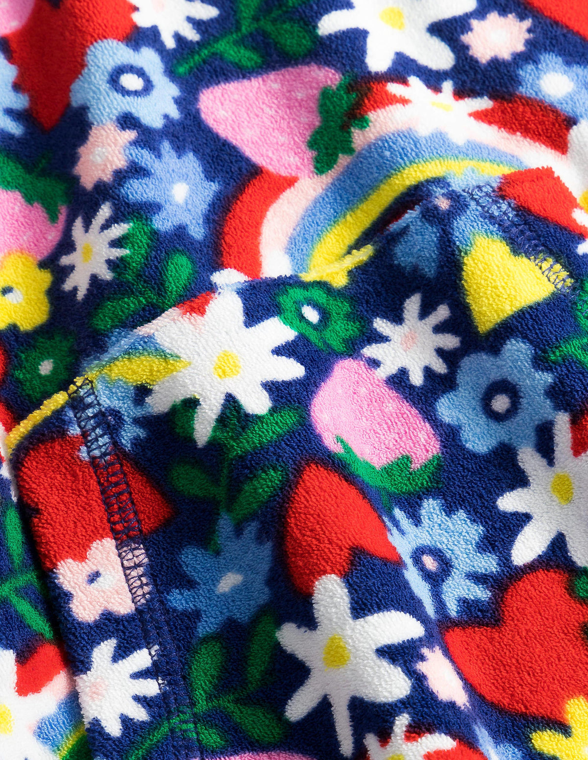 Gemustertes Frottee-Strandkleid-Bunt, Regenbogen/Blumen-3