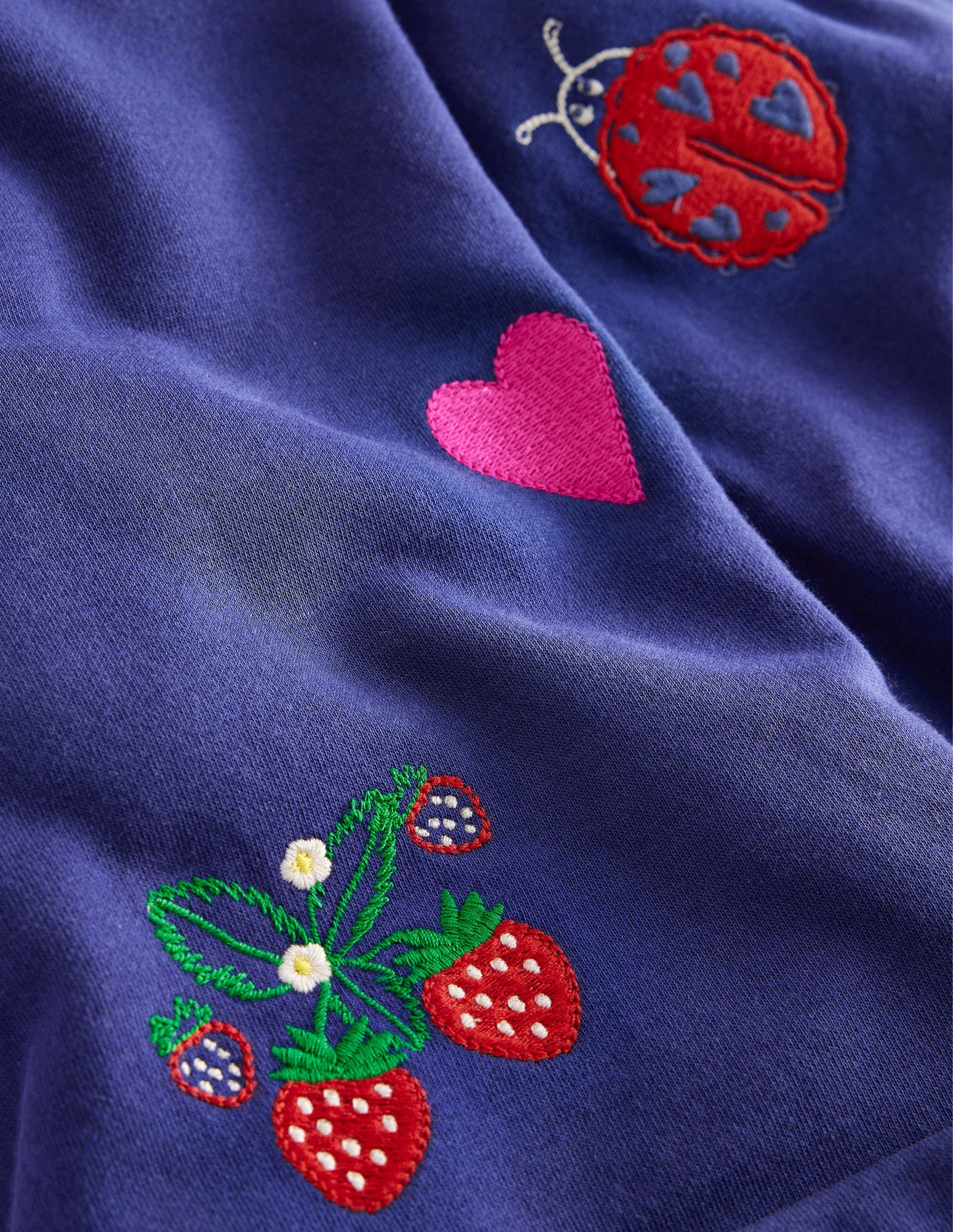 Wide Leg Embroidered Trousers-Starboard Blue - Image 3
