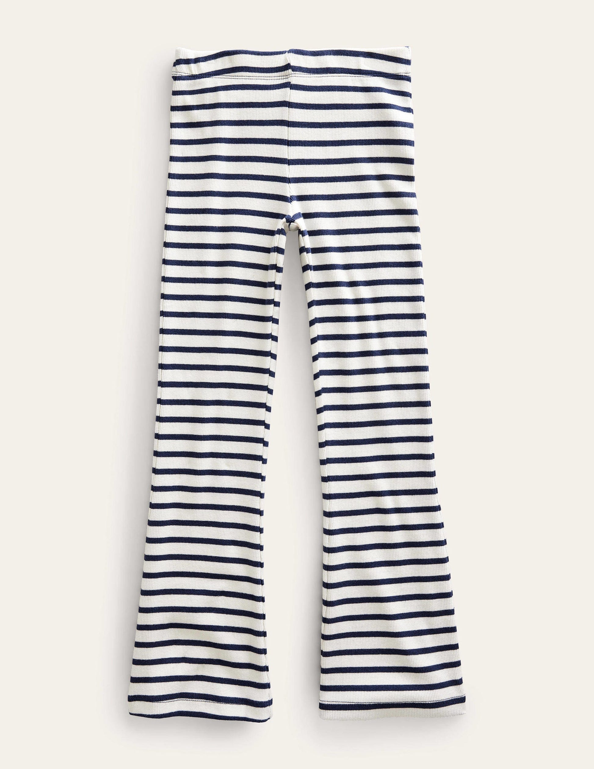 Jersey Kick Flare Leggings-Ivory/Navy-3