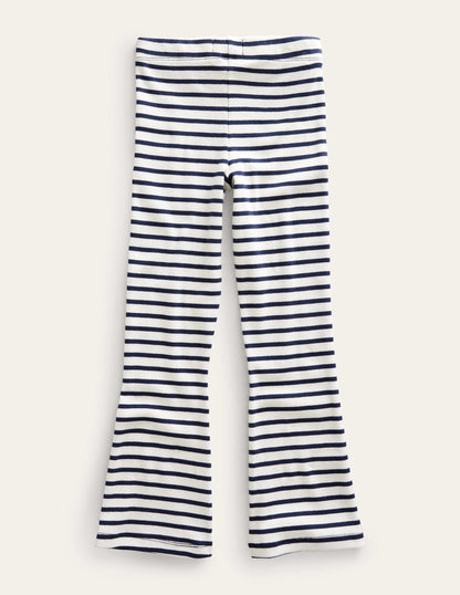 Jersey Kick Flare Leggings-Ivory/Navy-4
