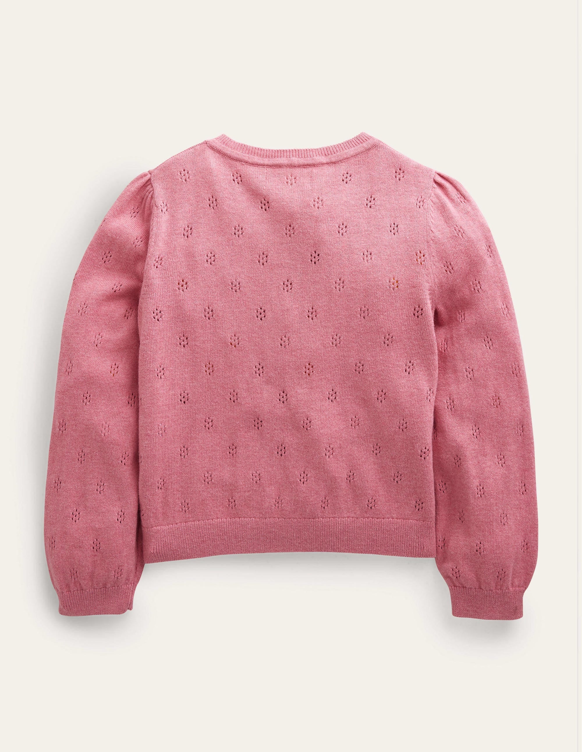 Cardigan en coton et cachemire-Rose camée - Image 2