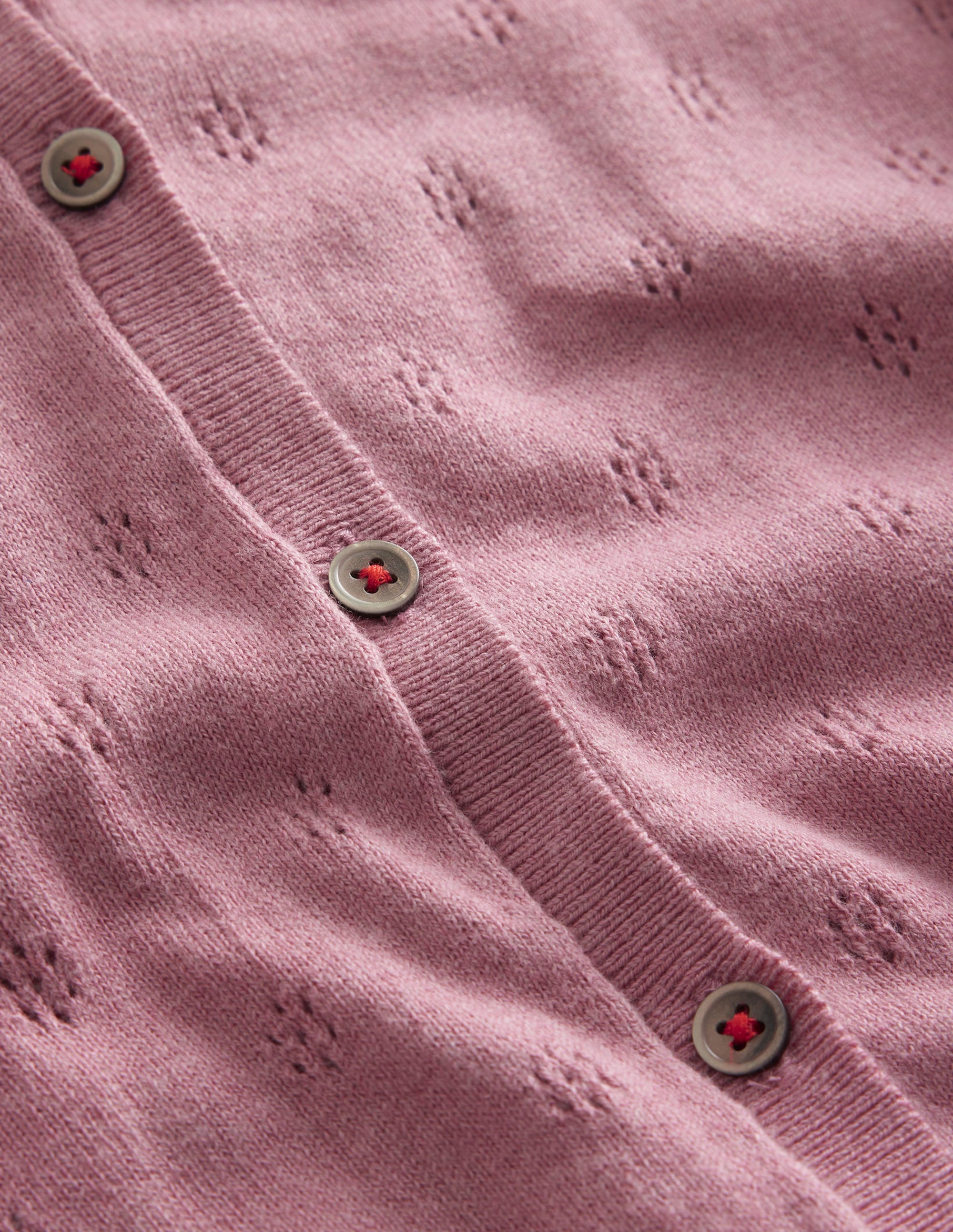 Cardigan en coton et cachemire-Rose camée - Image 3