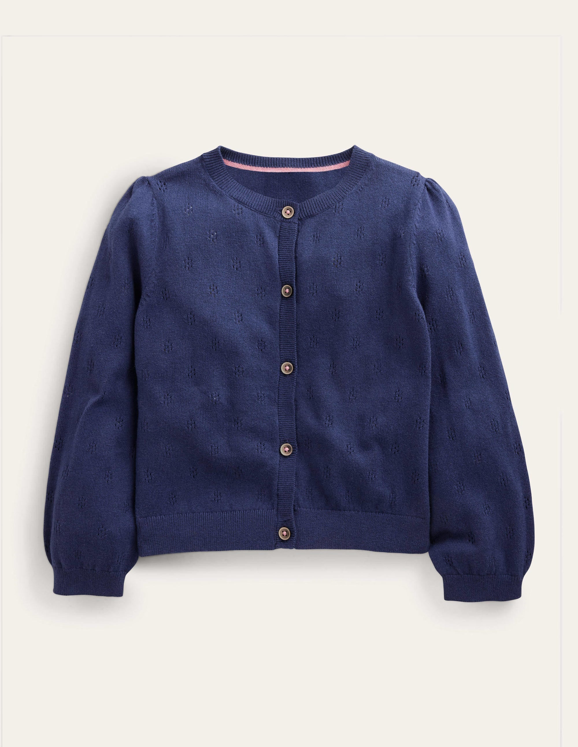 Cardigan en coton et cachemire-Bleu marine universitaire - Image 1