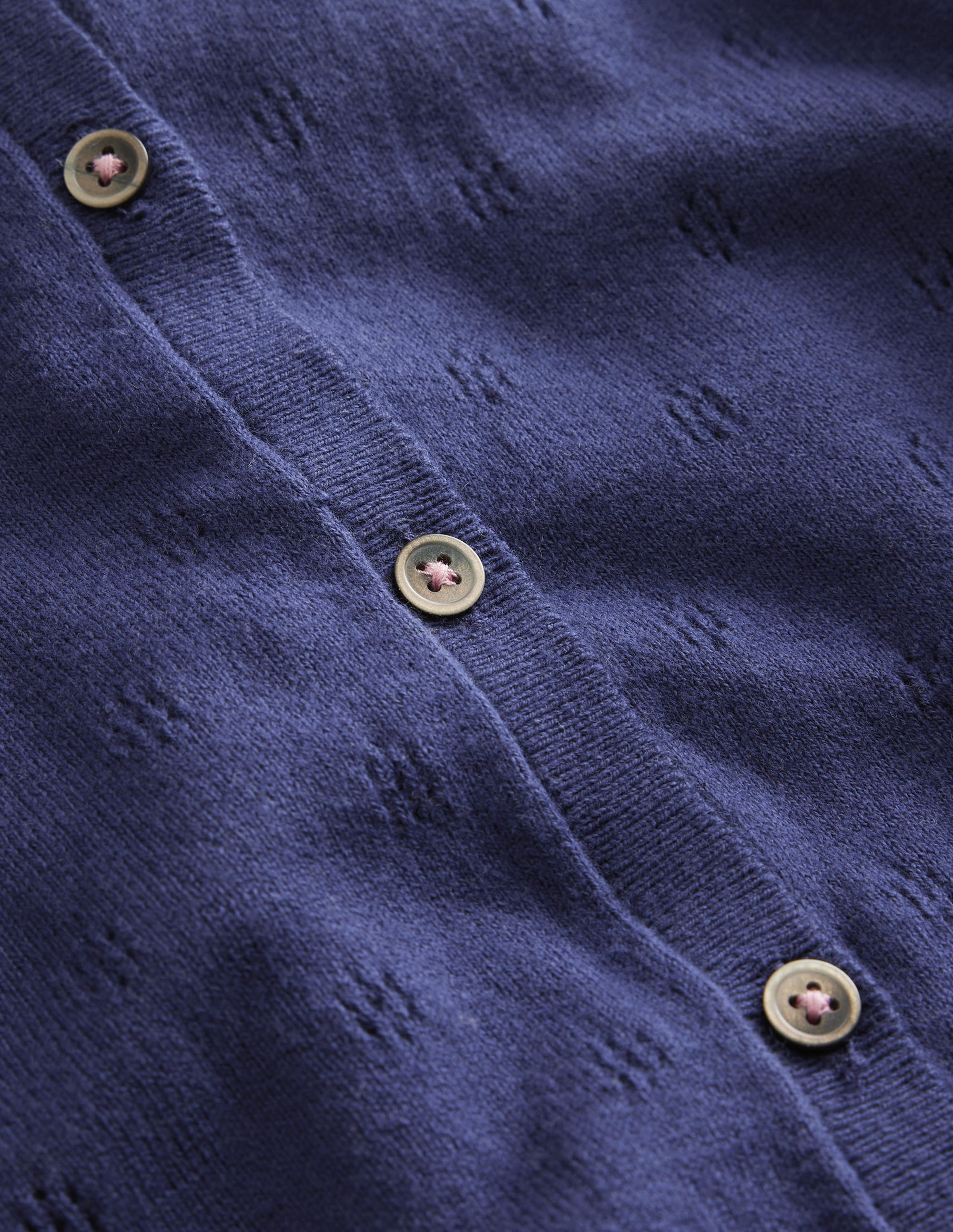 Cardigan en coton et cachemire-Bleu marine universitaire - Image 3