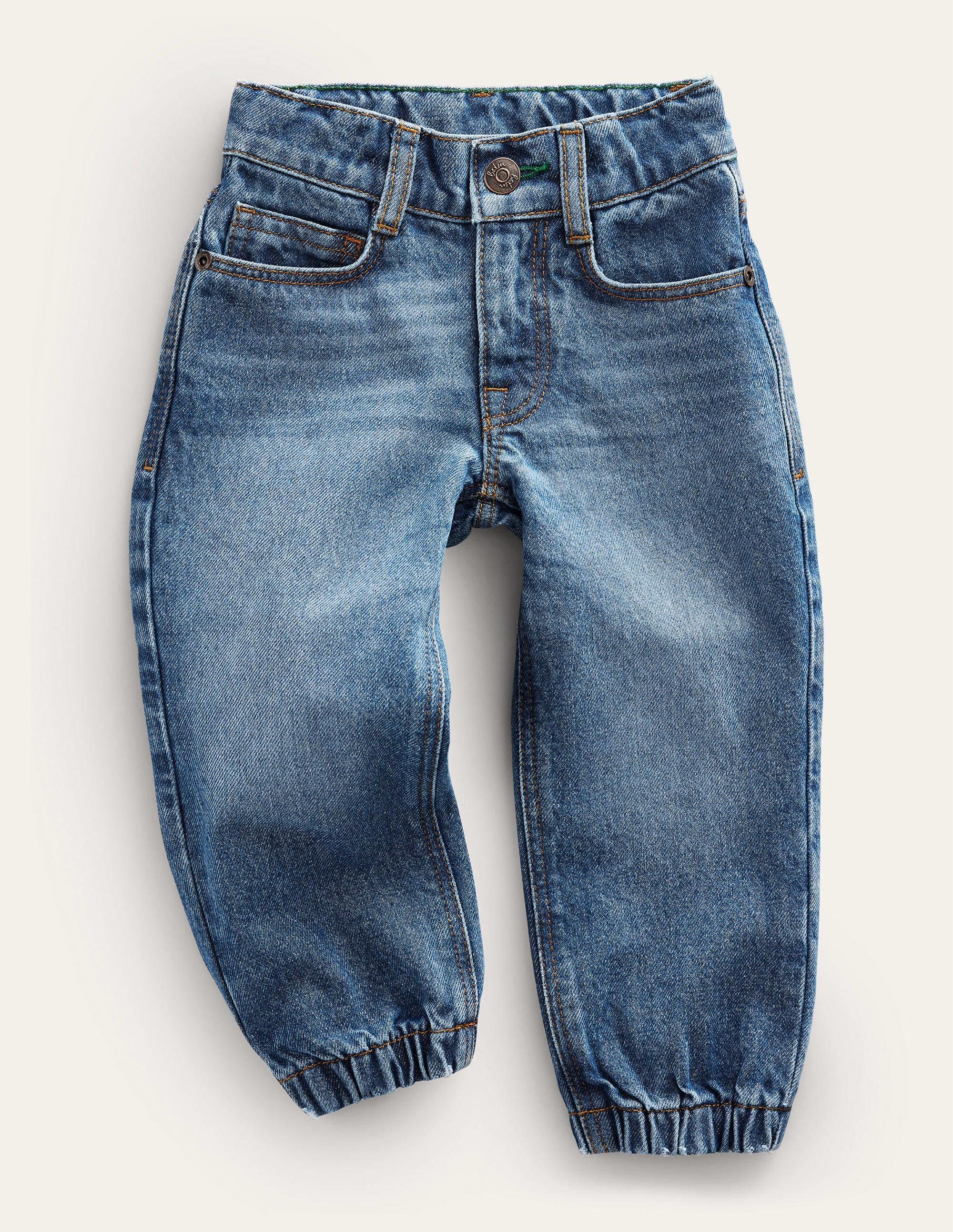 Jeans mit Bündchen-Helles Vintageblau, Gewaschen - Image 1